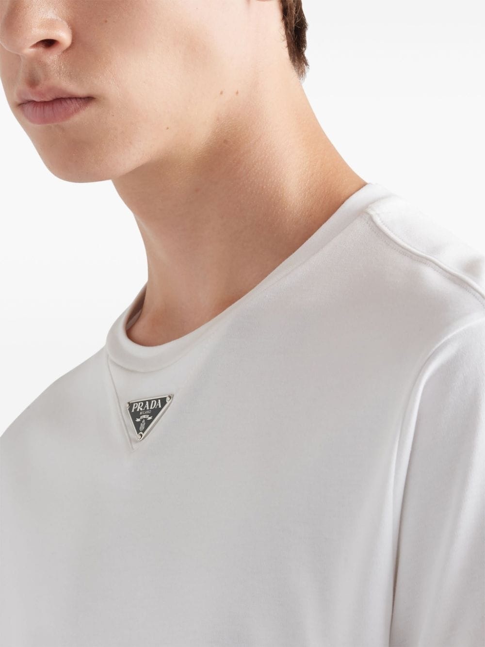 triangle-logo cotton T-shirt - 5