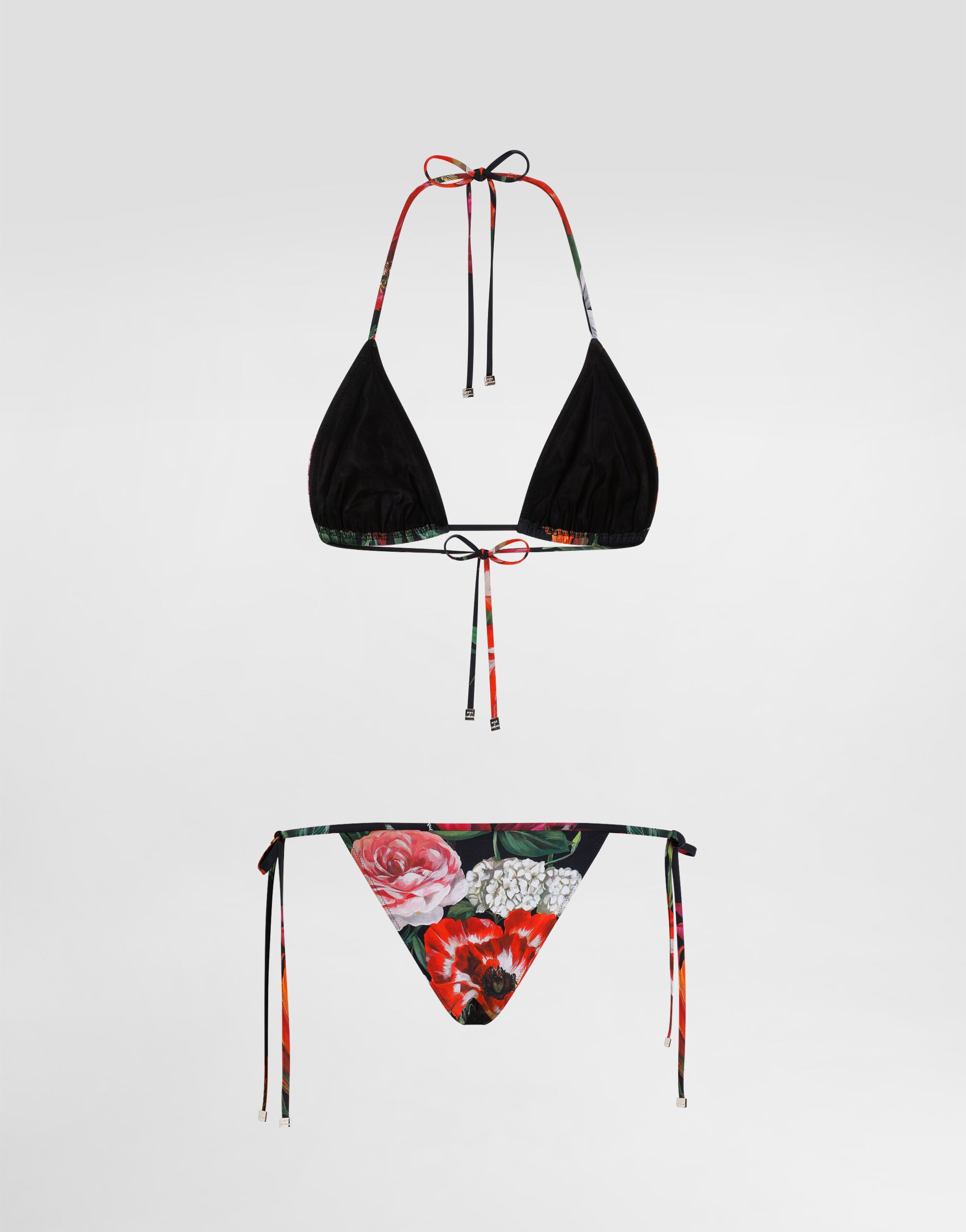 Flower-print triangle bikini - 3
