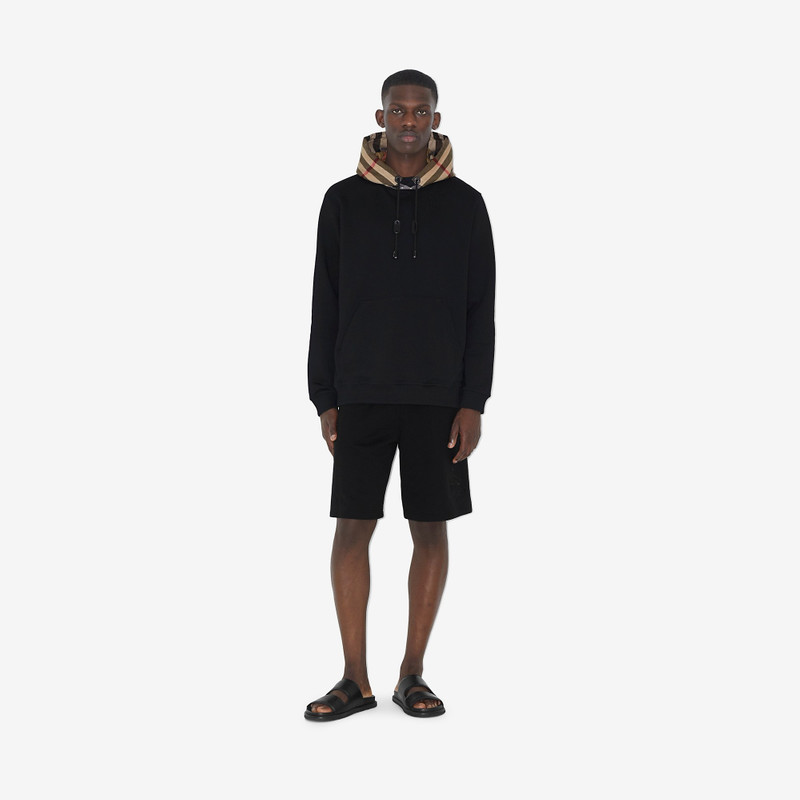 Burberry Check Hood Cotton Hoodie outlook