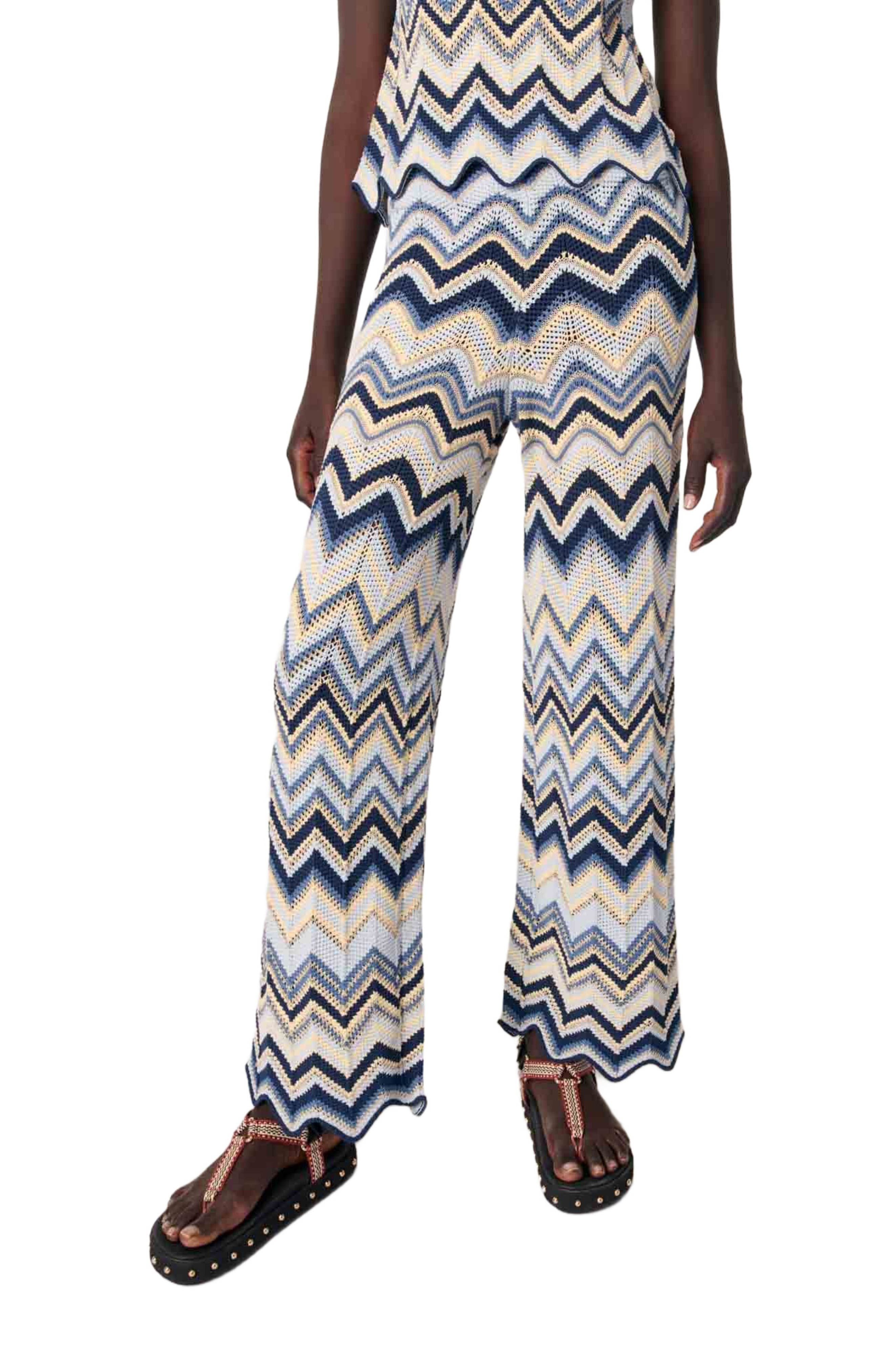 maje Crochet trousers in Blue /Ecru at Nordstrom - 5