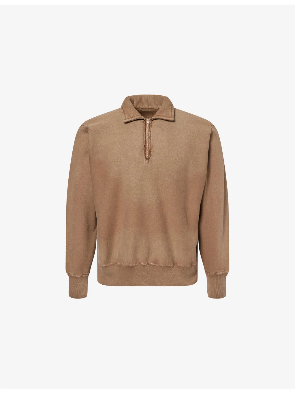 Long-Sleeve Half-Zip Cotton Sweatshirt - 1