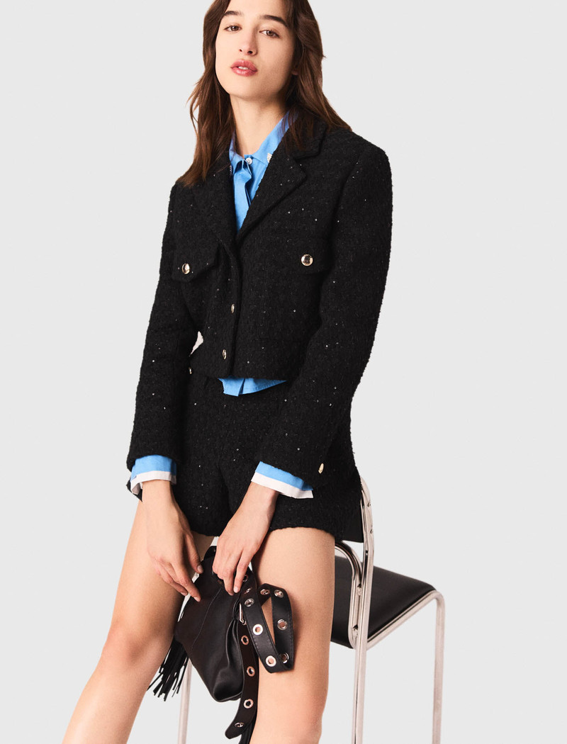 Short rhinestone tweed jacket 5