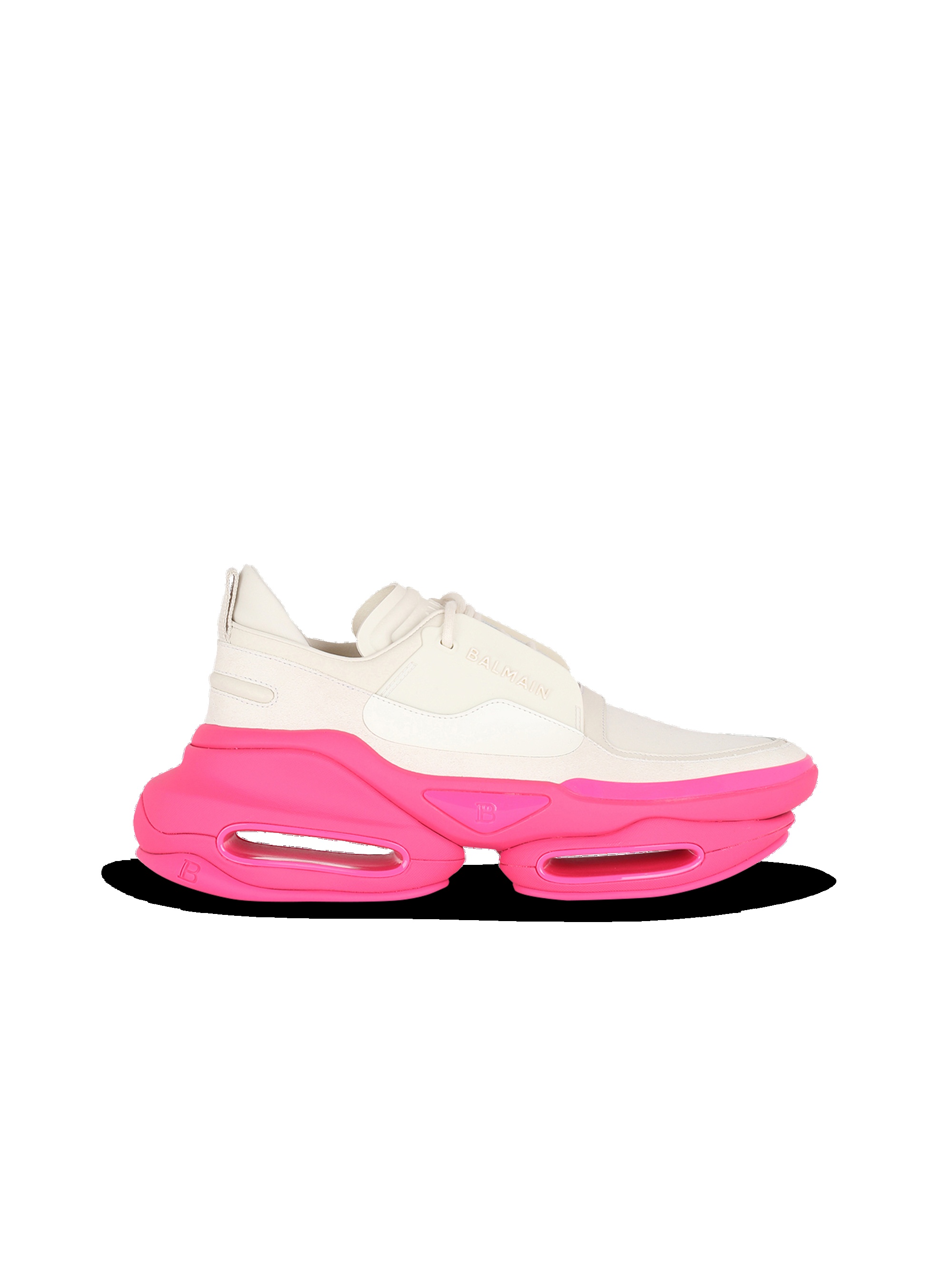 Leather, metal and suede B-Bold low-top sneakers - 1