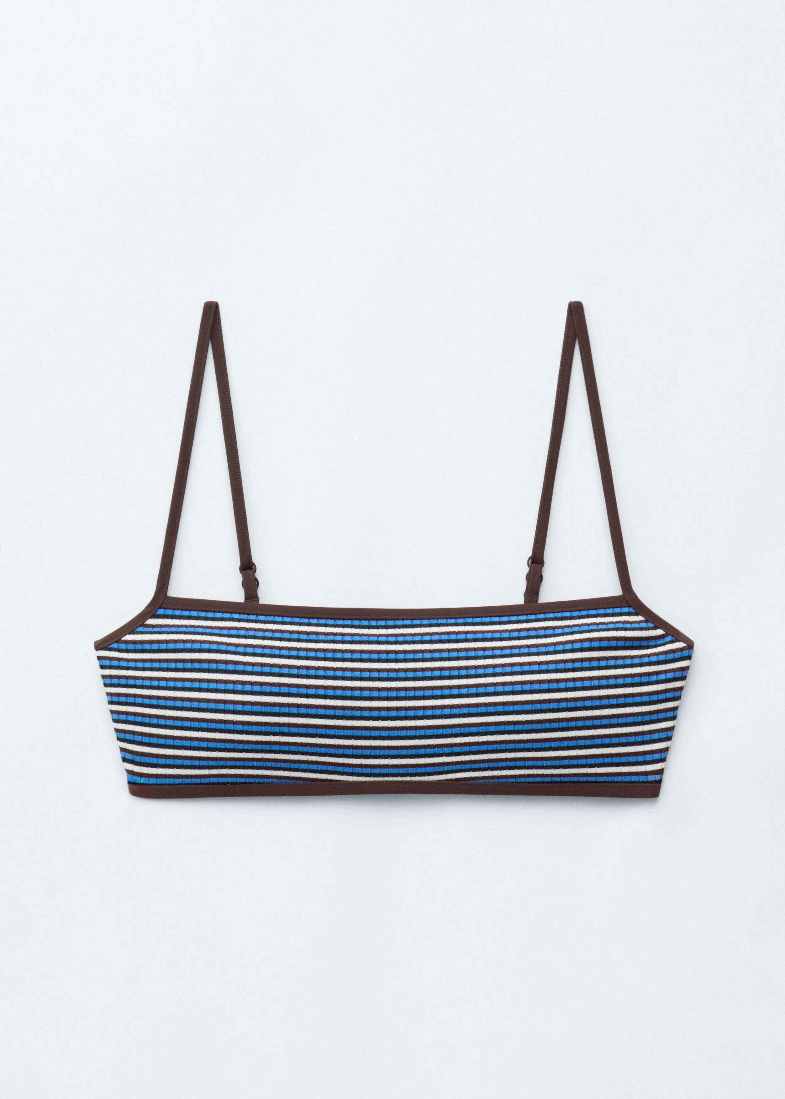 Ribbed Bandeau Bikini Top - 1