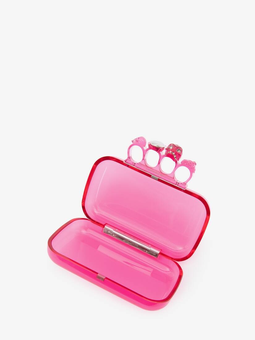 Skull Four-ring Clutch in Pink - 4