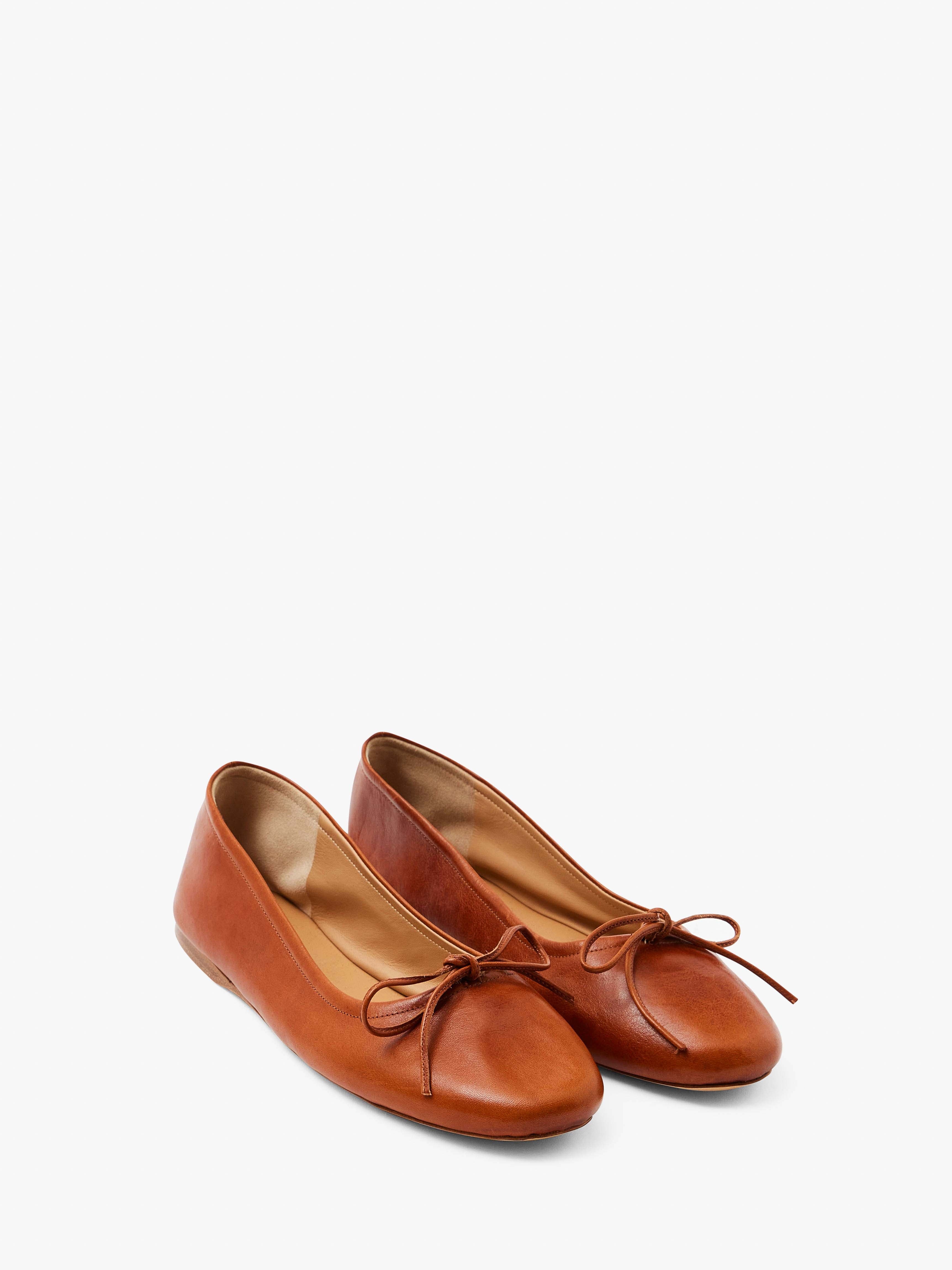 ROUND-TOE LEATHER BALLERINAS - 2