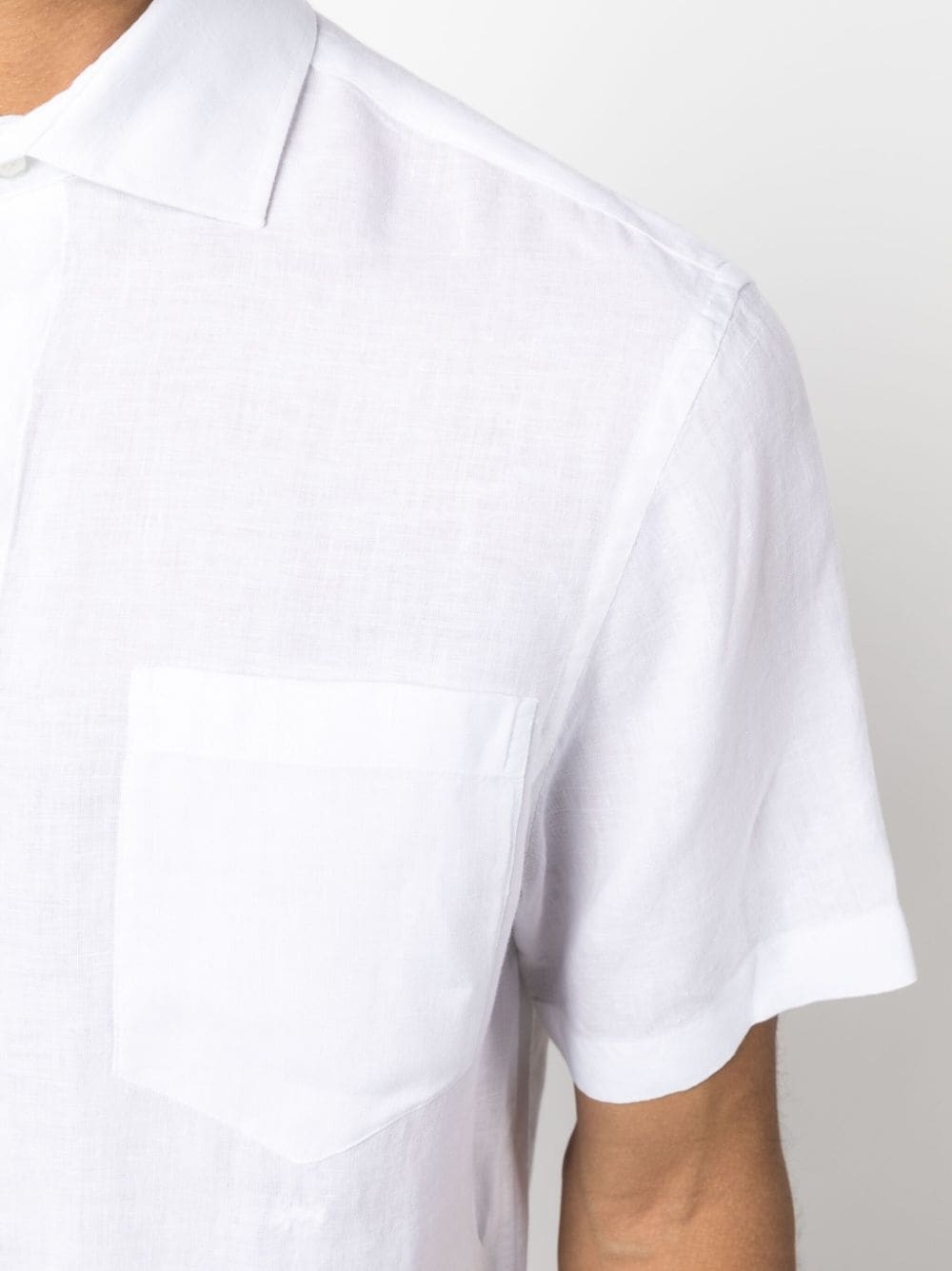 short-sleeved linen shirt - 5