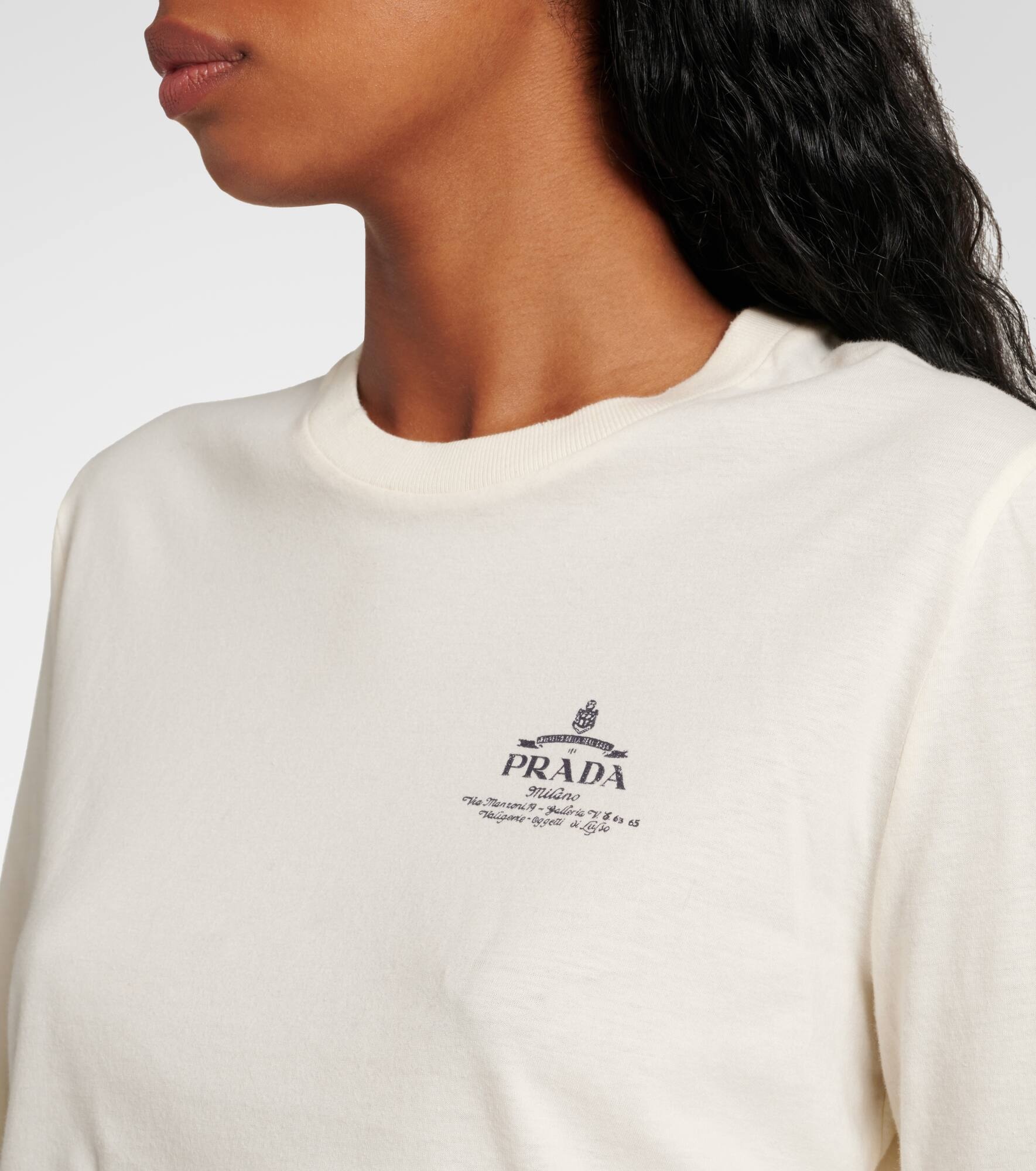 Logo cotton jersey top - 4