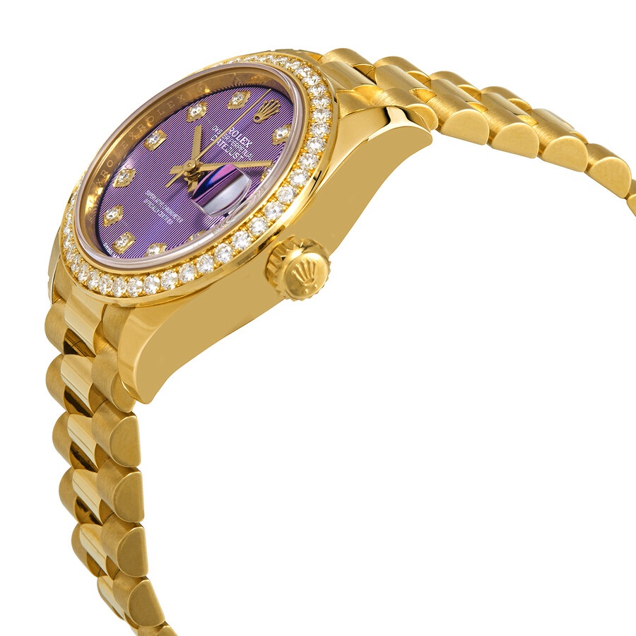 Rolex Lady-Datejust Lavender Diamond Dial 18 Carat Yellow Gold Watch 279138LVDP - 2