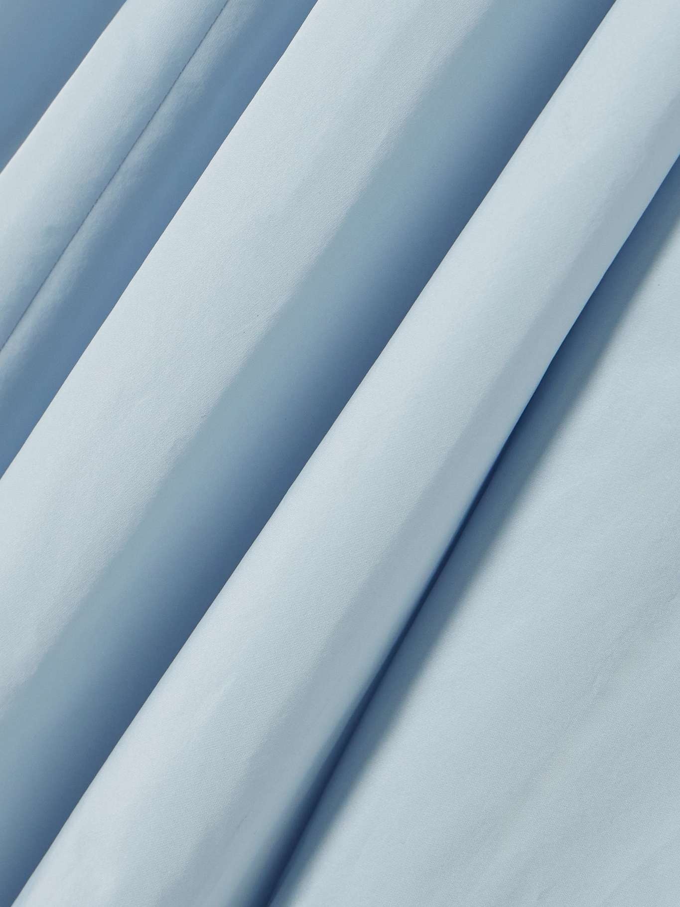Pleated poplin halterneck midi dress Light blue - 4