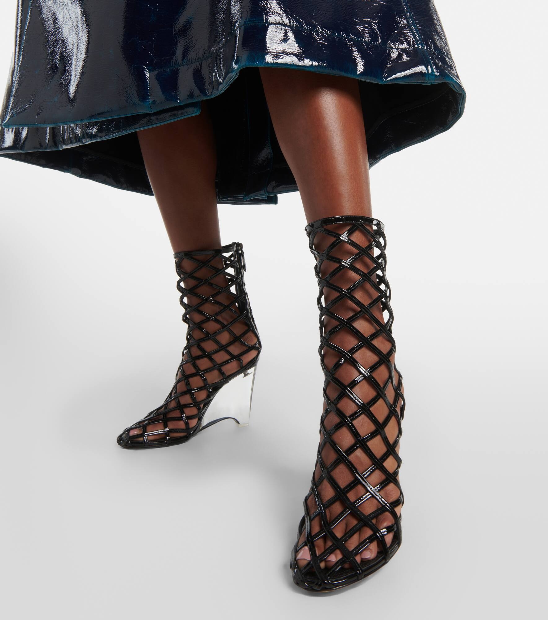 Leather wedge ankle boots - 7