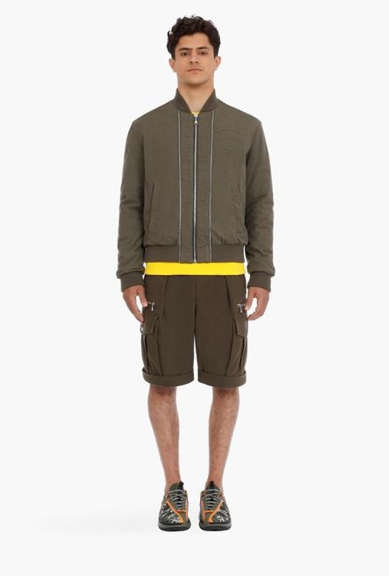 Reversible khaki cotton bomber jacket 4