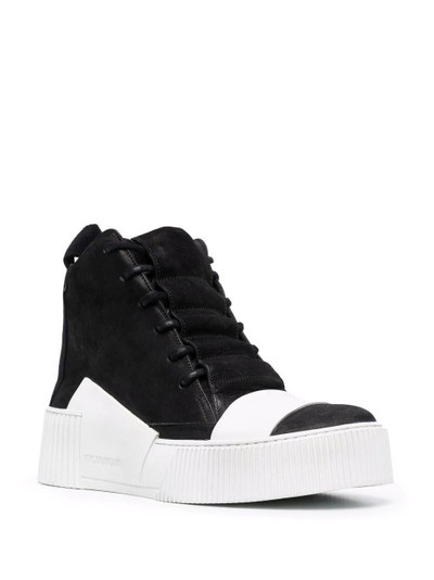 Boris Bidjan Saberi contrast high-top sneakers outlook