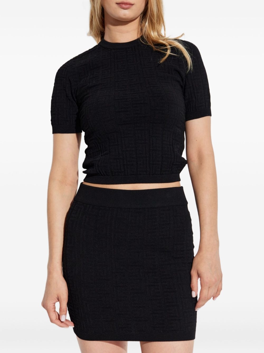 textured short-sleeve T-shirt - 3