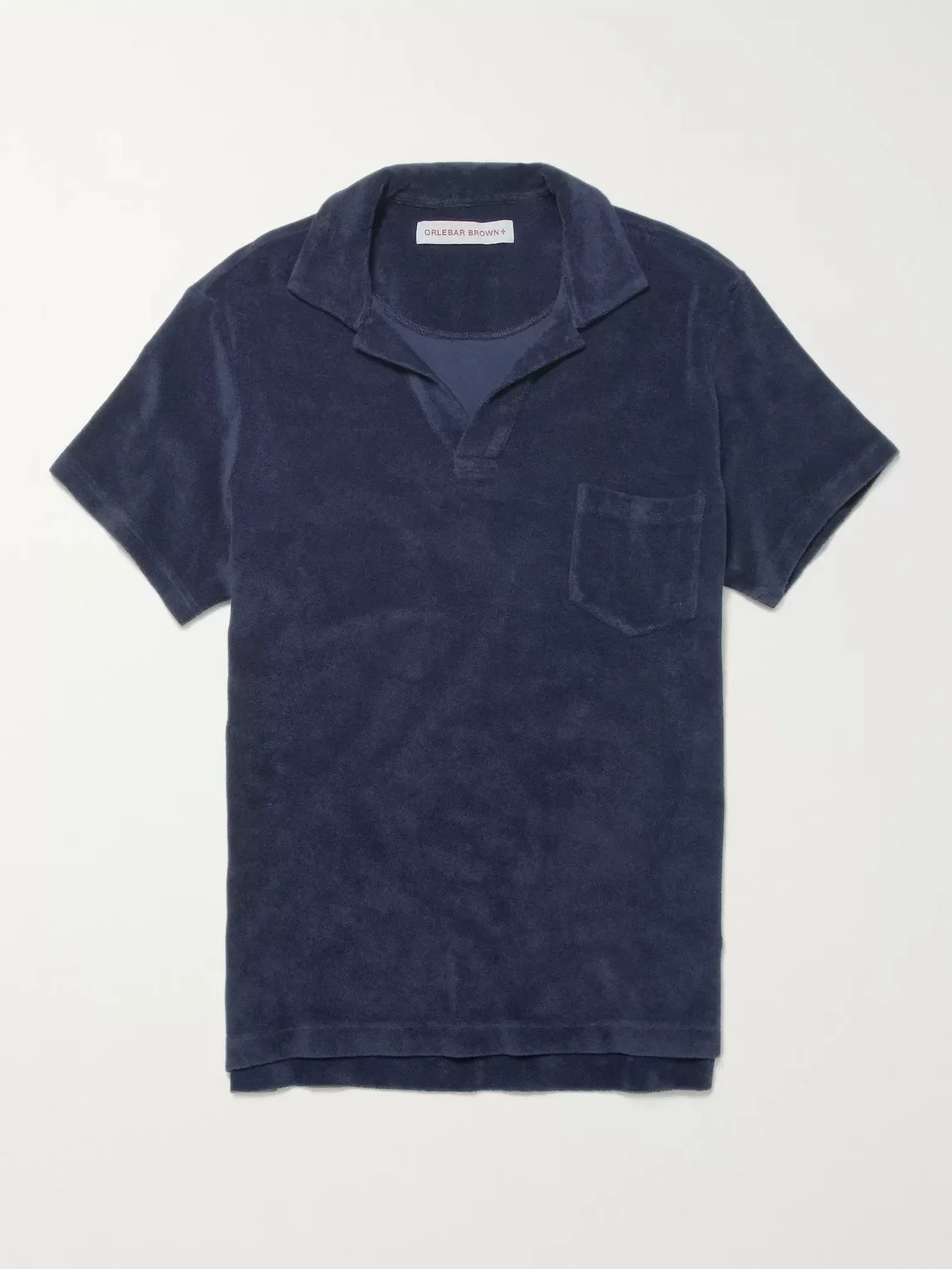 Slim-Fit Camp-Collar Cotton-Terry Polo Shirt - 1