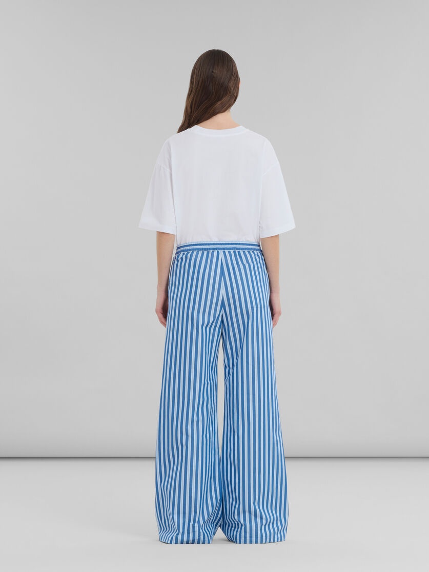 BLUE AND WHITE STRIPED BIO POPLIN PYJAMA TROUSERS - 3