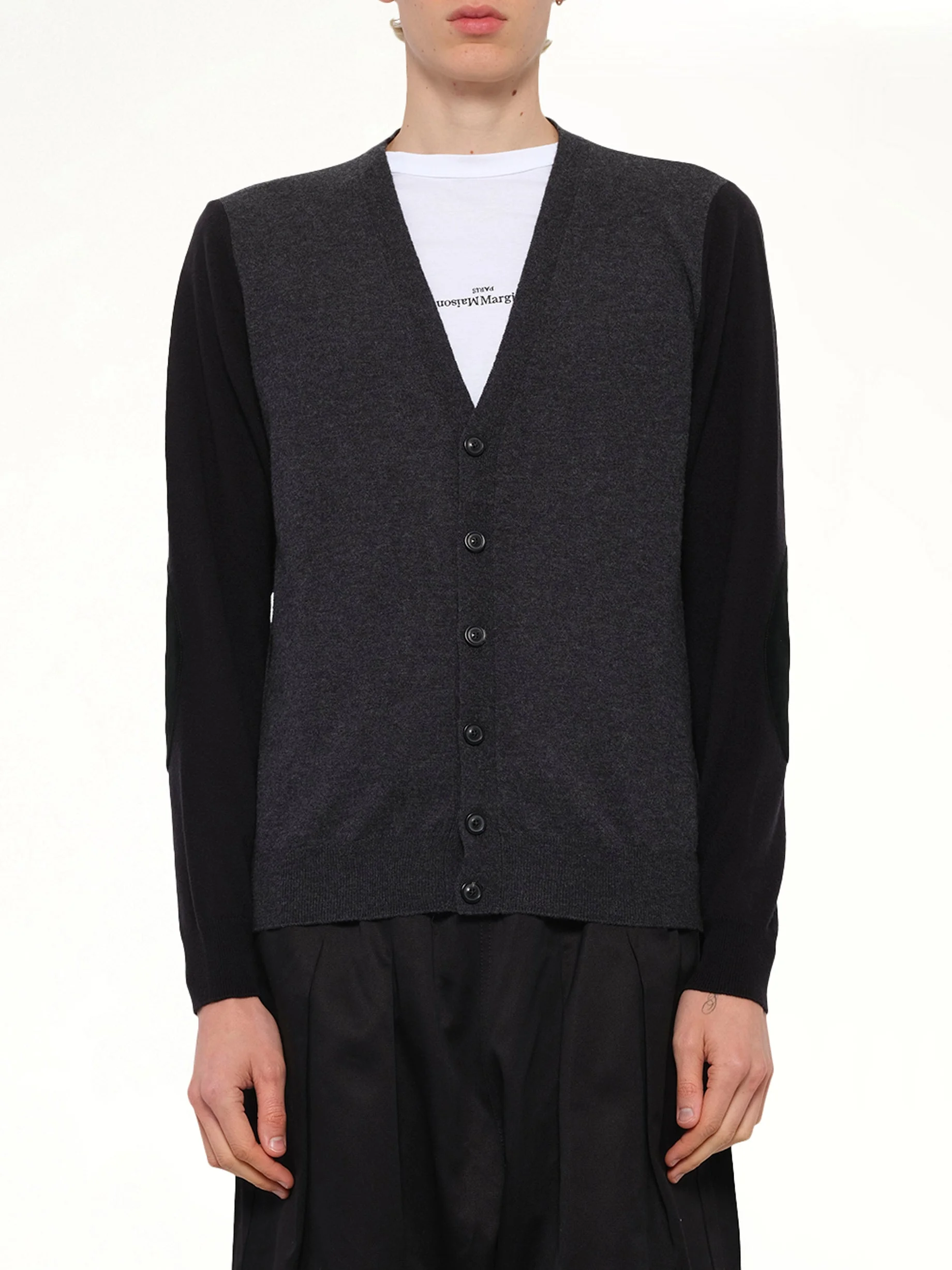 Two-Tone Cardigan in Grey/Black - 1