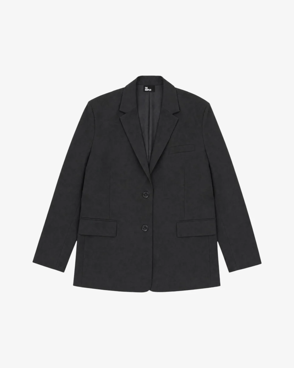 OVERSIZED SUIT JACKET IN BLACK WOOL - 1