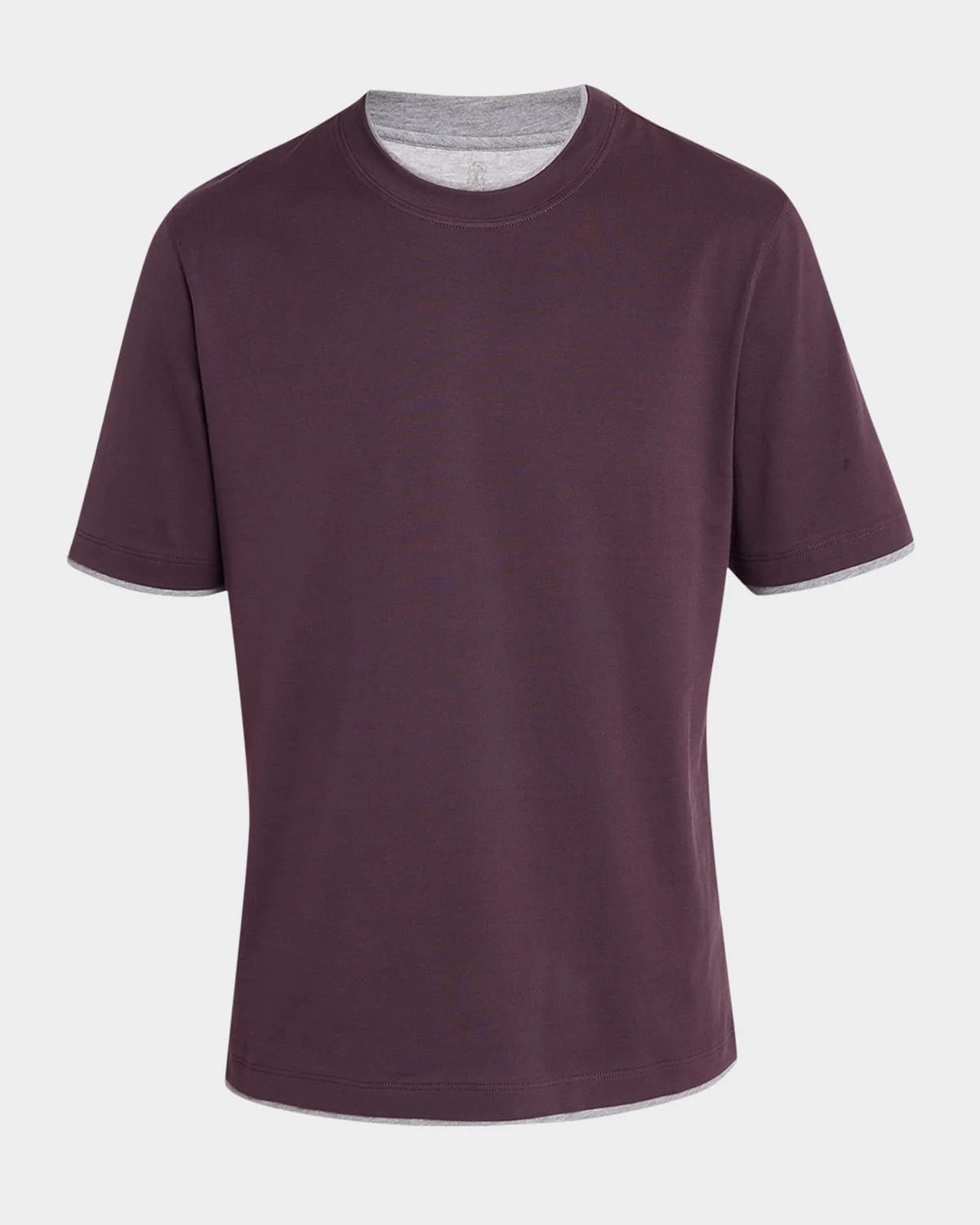Men's Cotton Crewneck Tipped T-Shirt - 1