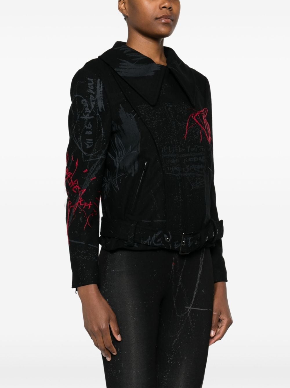 printed biker jacket - 3