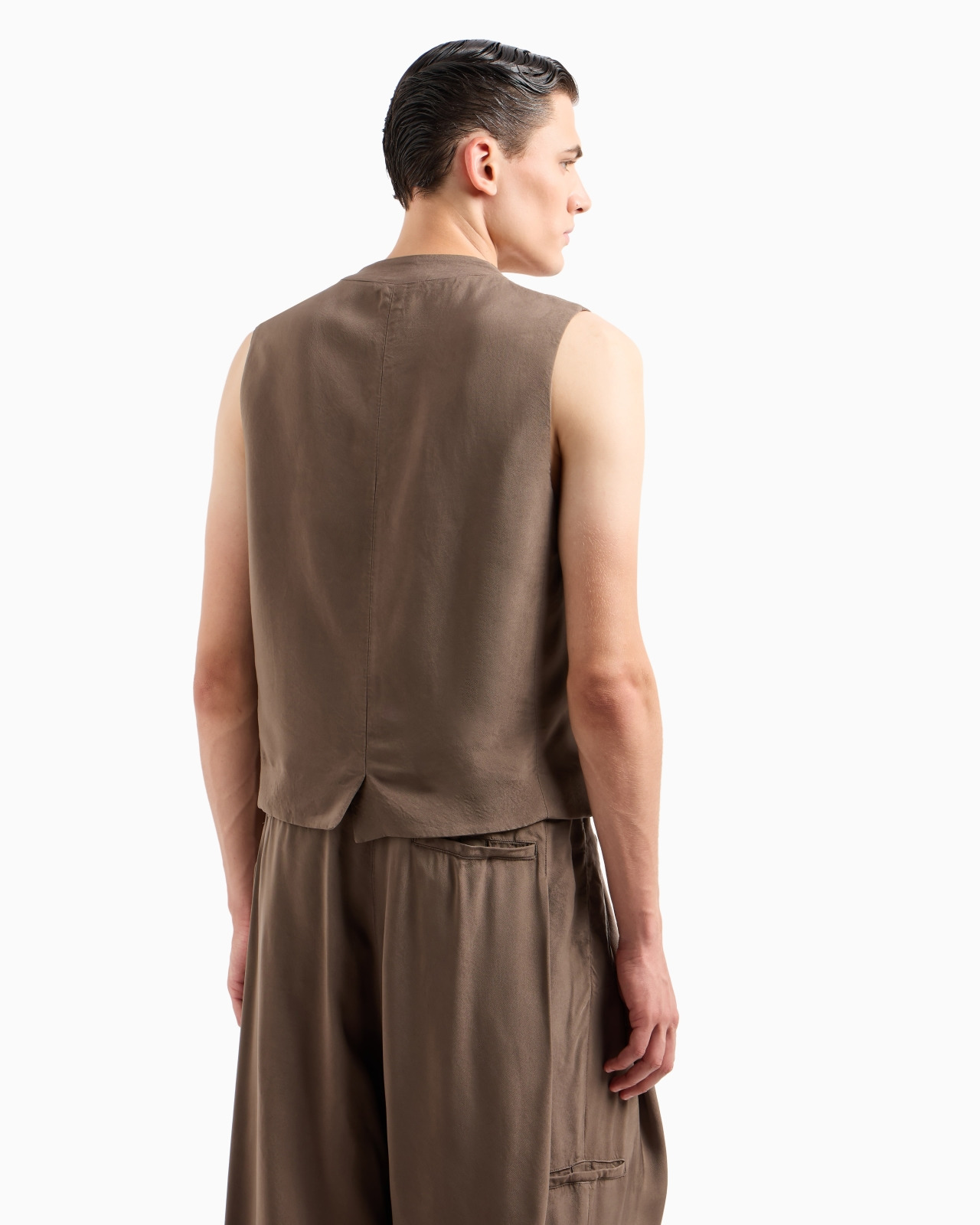 DOUBLE-BREASTED VISCOSE WAISTCOAT - 3