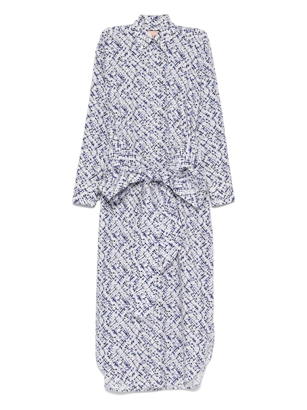 printed poplin maxi dress - 1