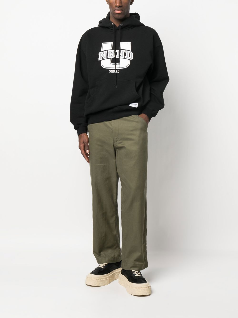 logo-print cotton hoodie - 2