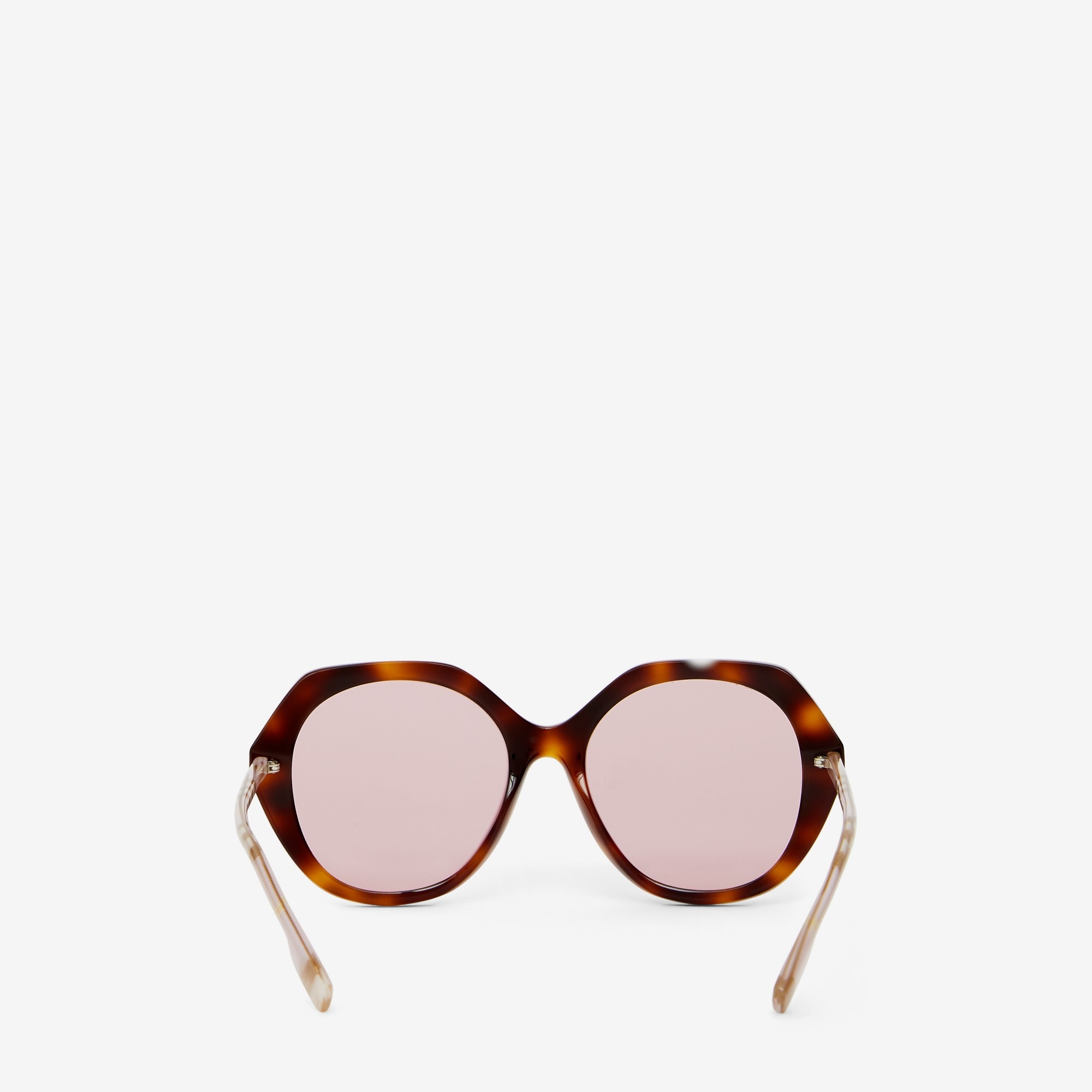 Oversized Check Detail Geometric Frame Sunglasses - 3