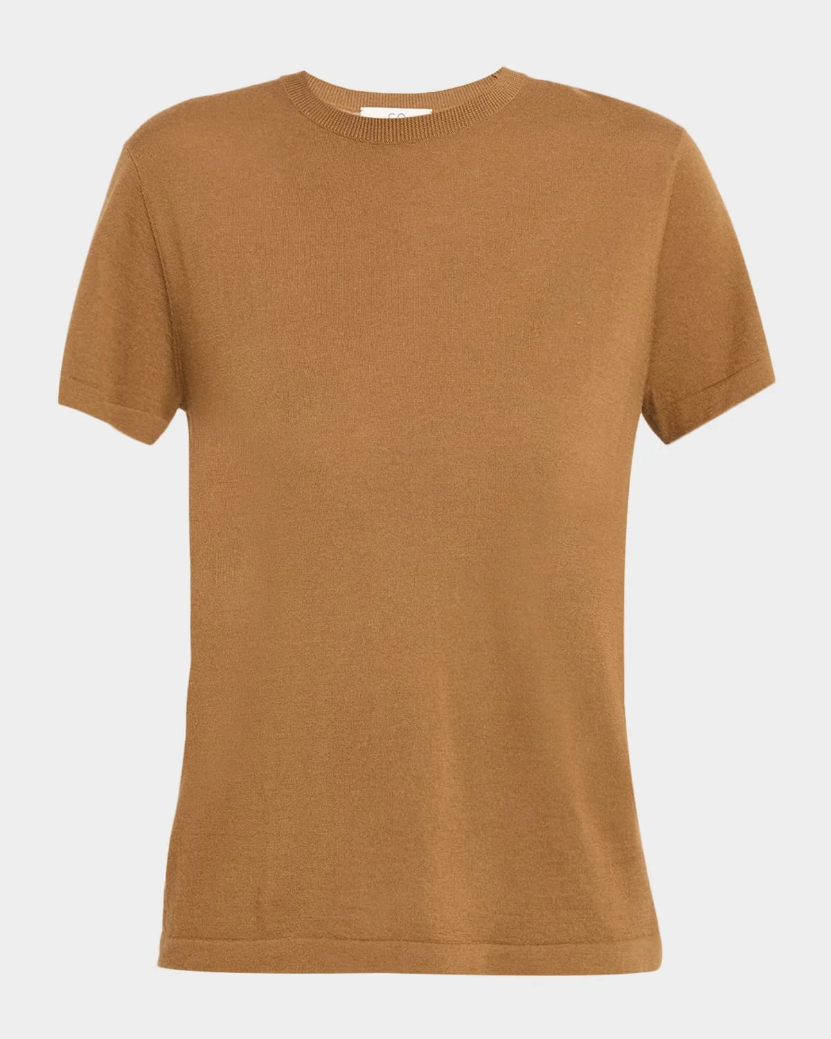 Short-Sleeve Cashmere Knit Crewneck Shirt - 1