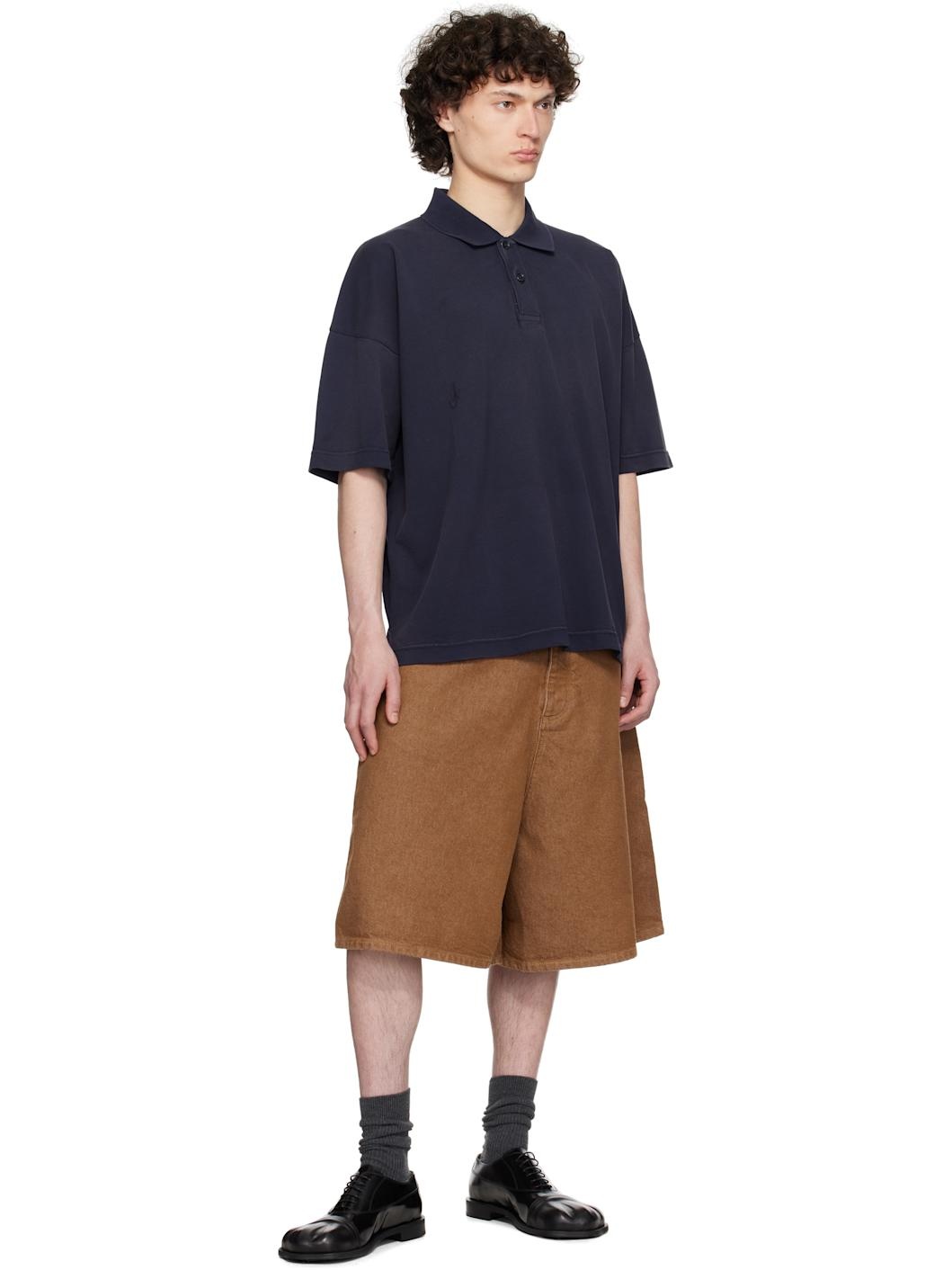 Navy Anchor Print Polo - 4
