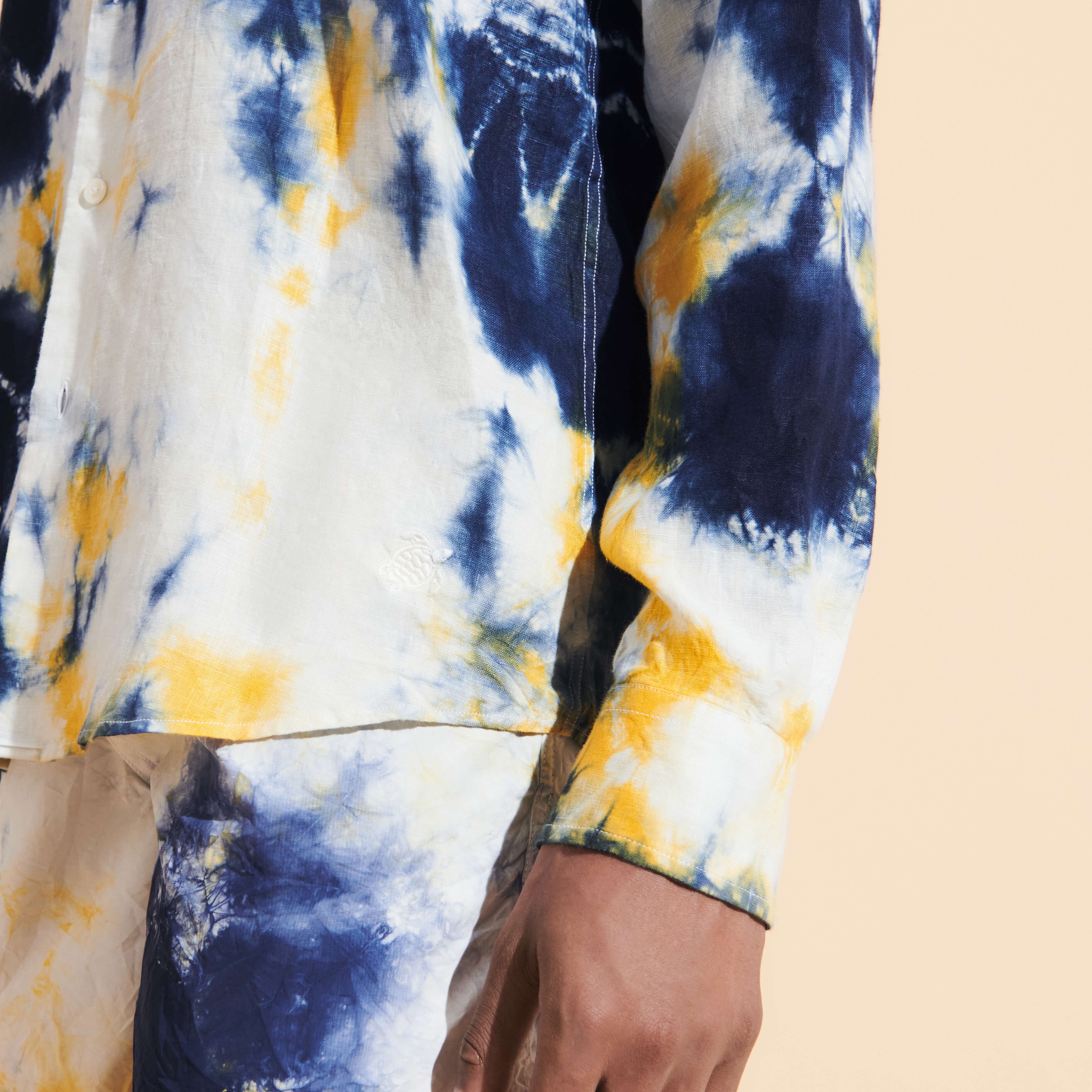 Men Linen Shirt Tie & Dye - 5