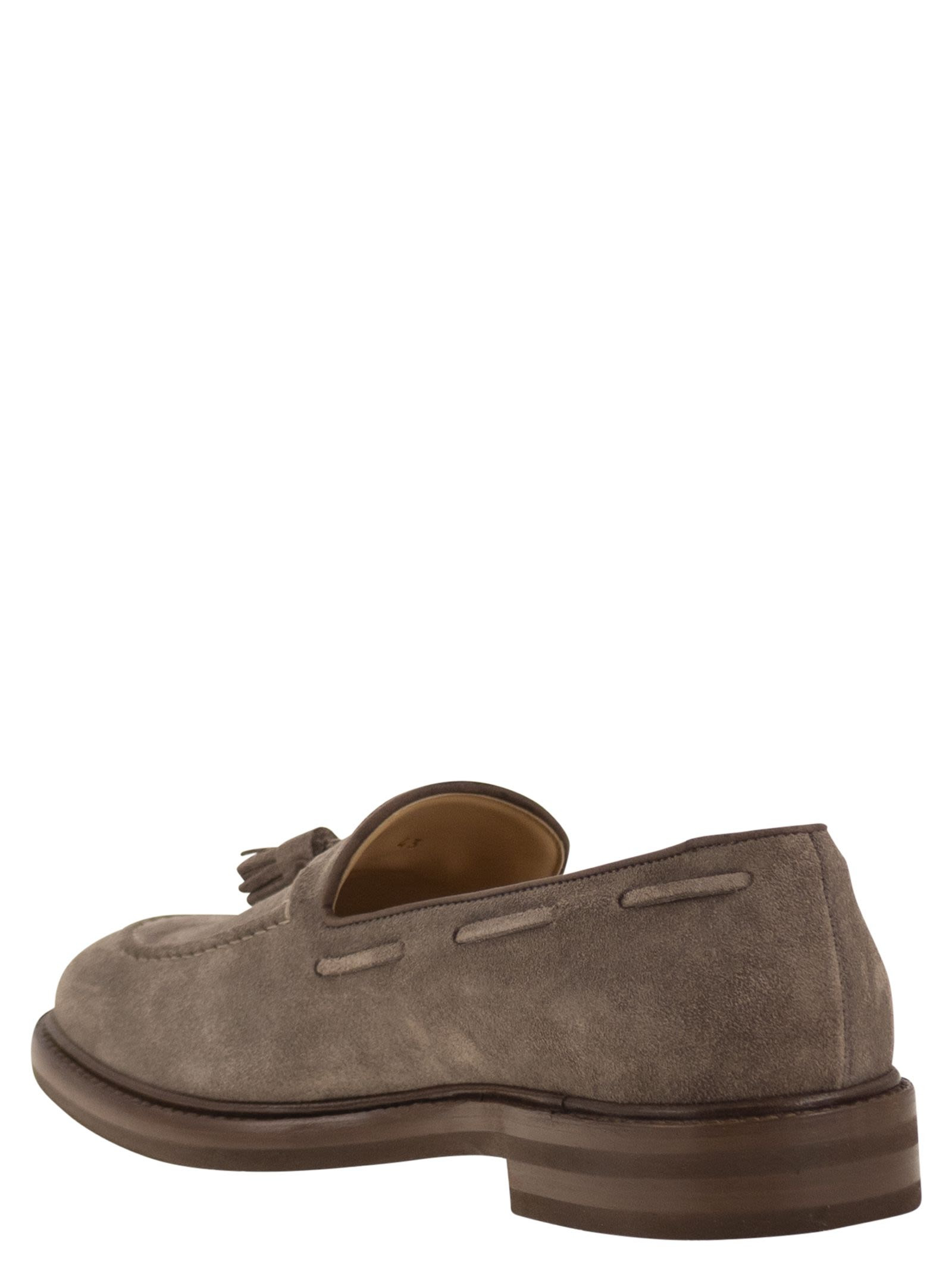 Brunello Cucinelli Men Suede Moccasins With Tassels - 3