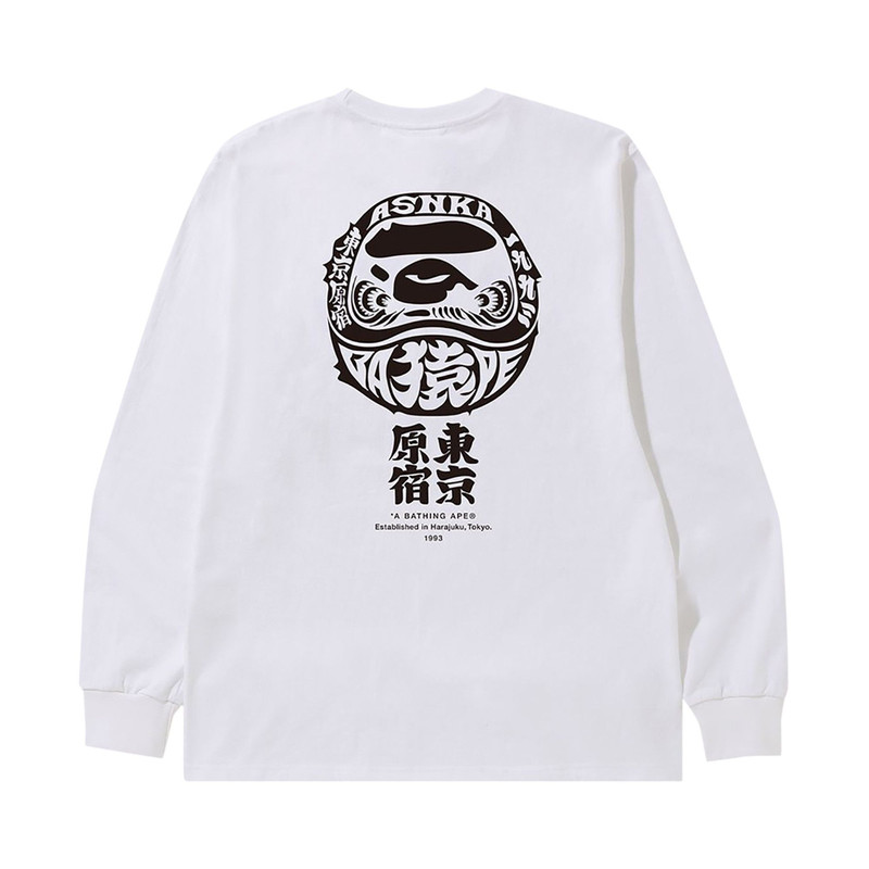 A BATHING APE® BAPE Japan Culture Daruma Long-Sleeve Tee 'White' outlook