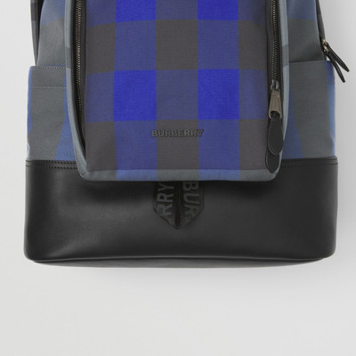 Burberry Large Check Cotton Canvas and Leather Backpack outlook