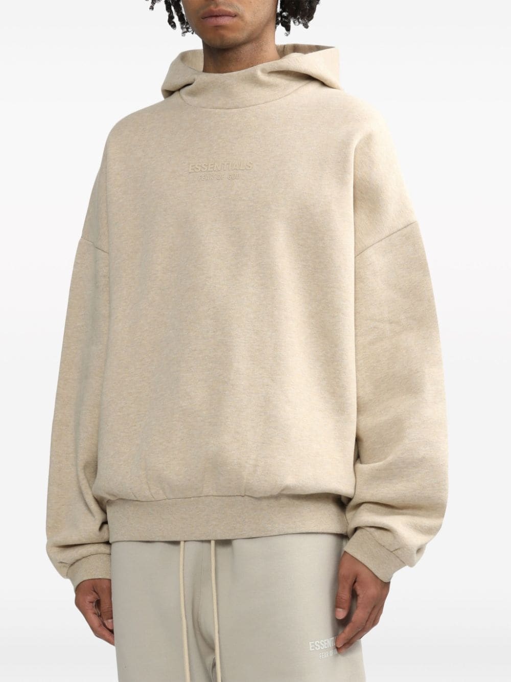 logo-embossed jersey hoodie - 3