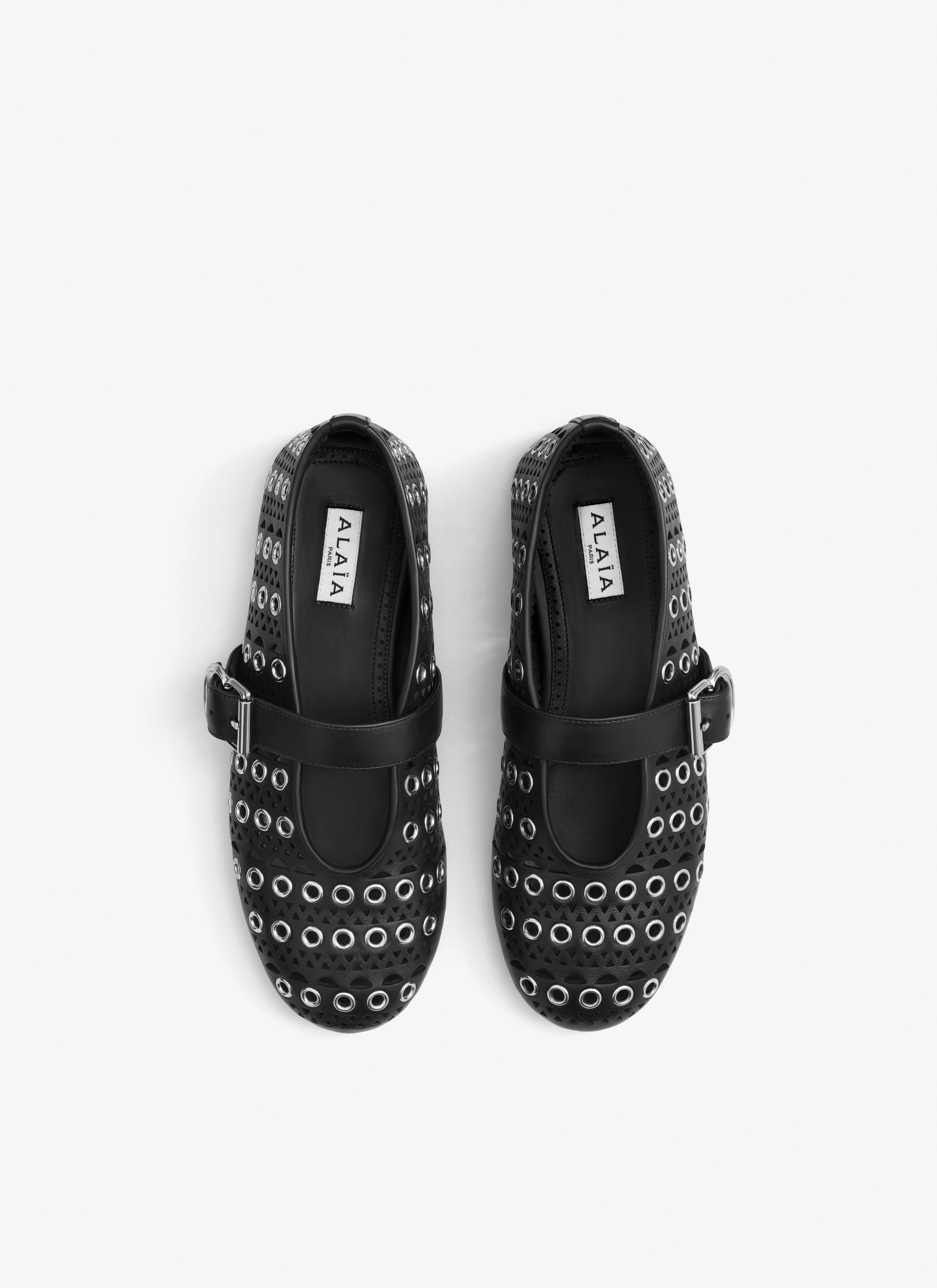 BALLET FLATS IN VIENNE LAMBSKIN WITH EYELETS - 3