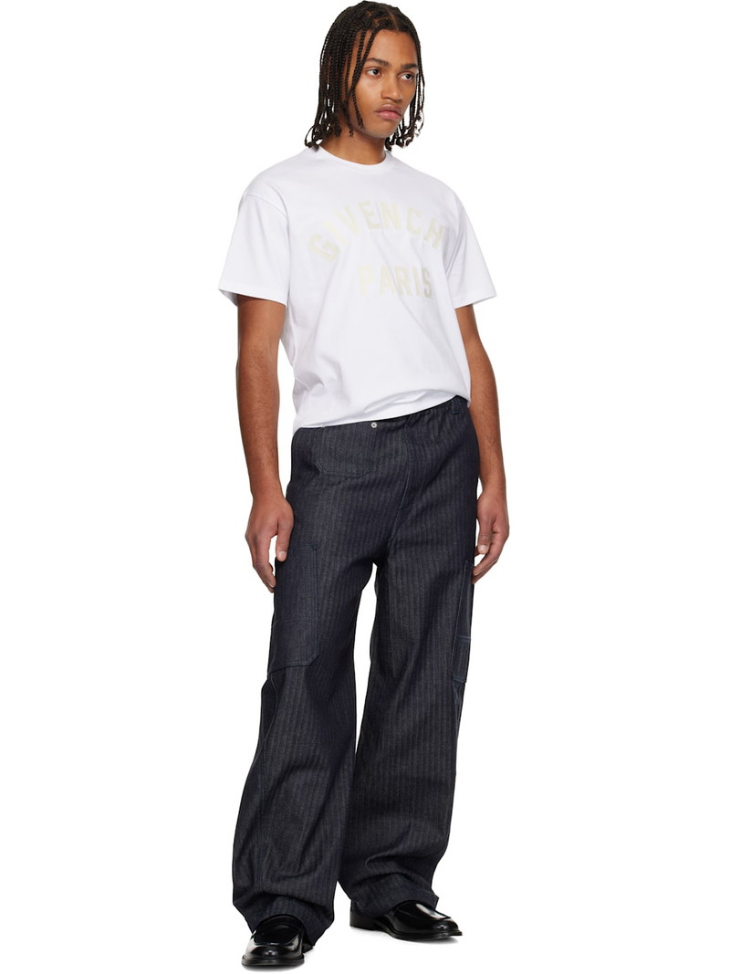 Givenchy Navy Herringbone Denim Cargo Pants outlook