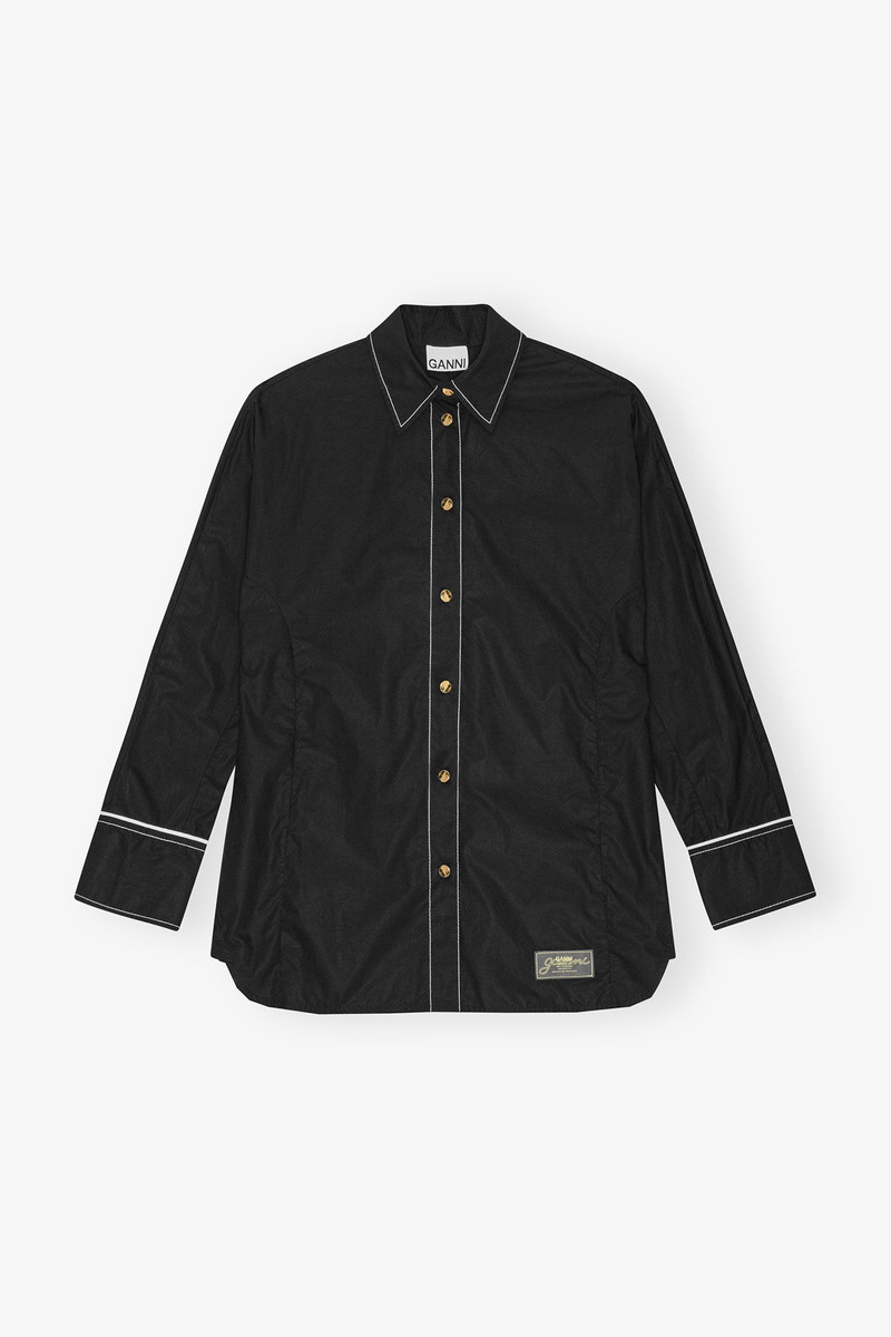 블랙 코튼 POPLIN RAGLAN SHIRT 1