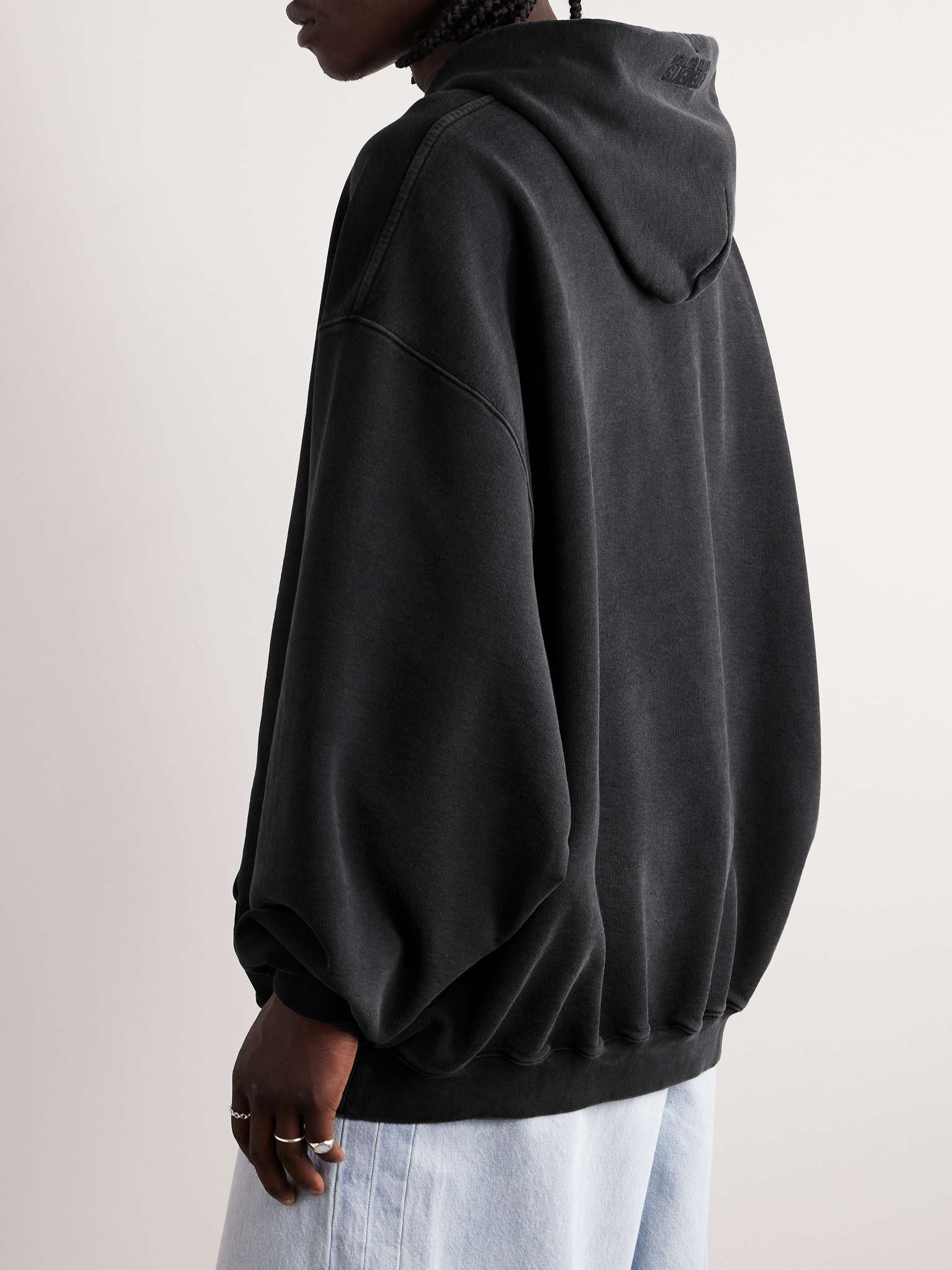 Logo-Print Cotton-Blend Jersey Hoodie - 3