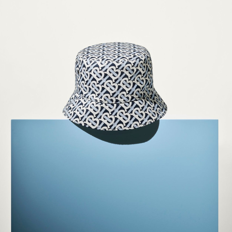Burberry Monogram Print Cotton Bucket Hat outlook