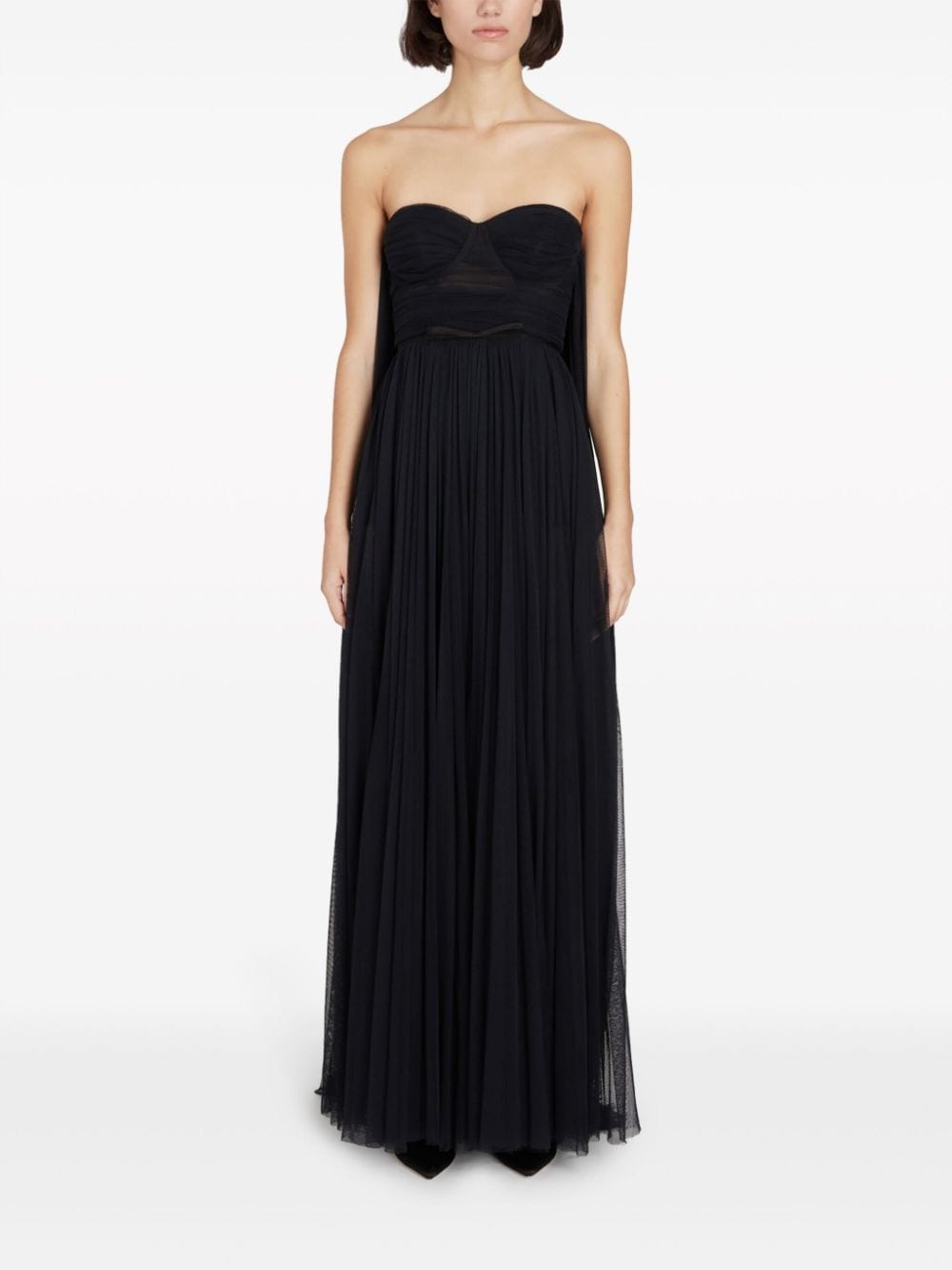 bustier cape gown - 2