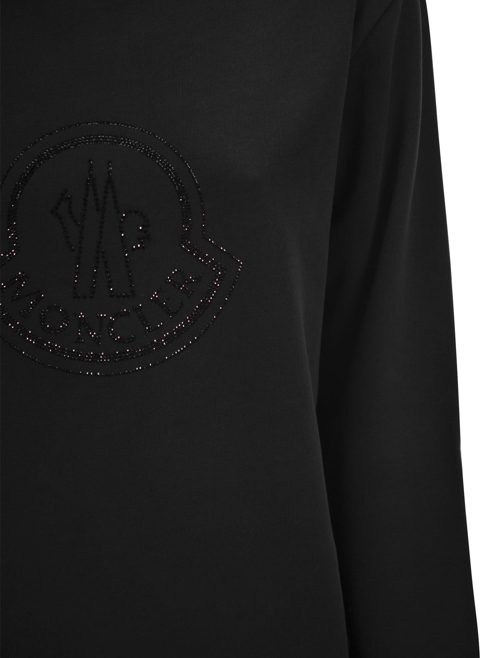 Moncler Women Logo Sweatshirt With Crystals - 4
