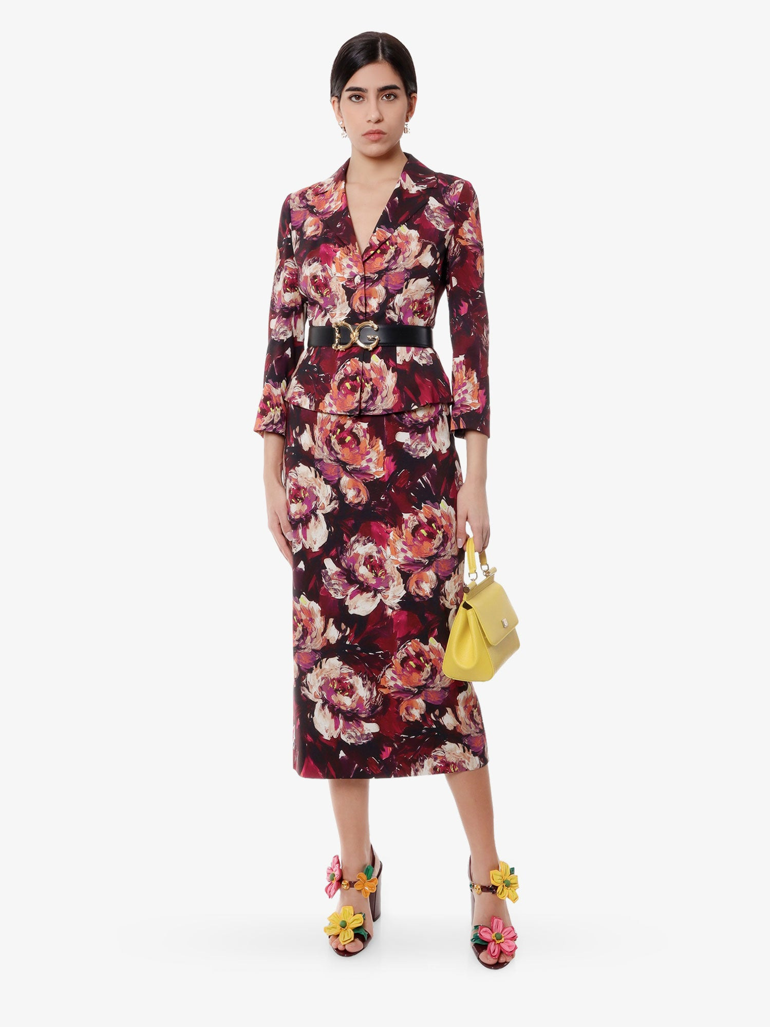 Cady  Blazer With Peonie Flower Print - 2