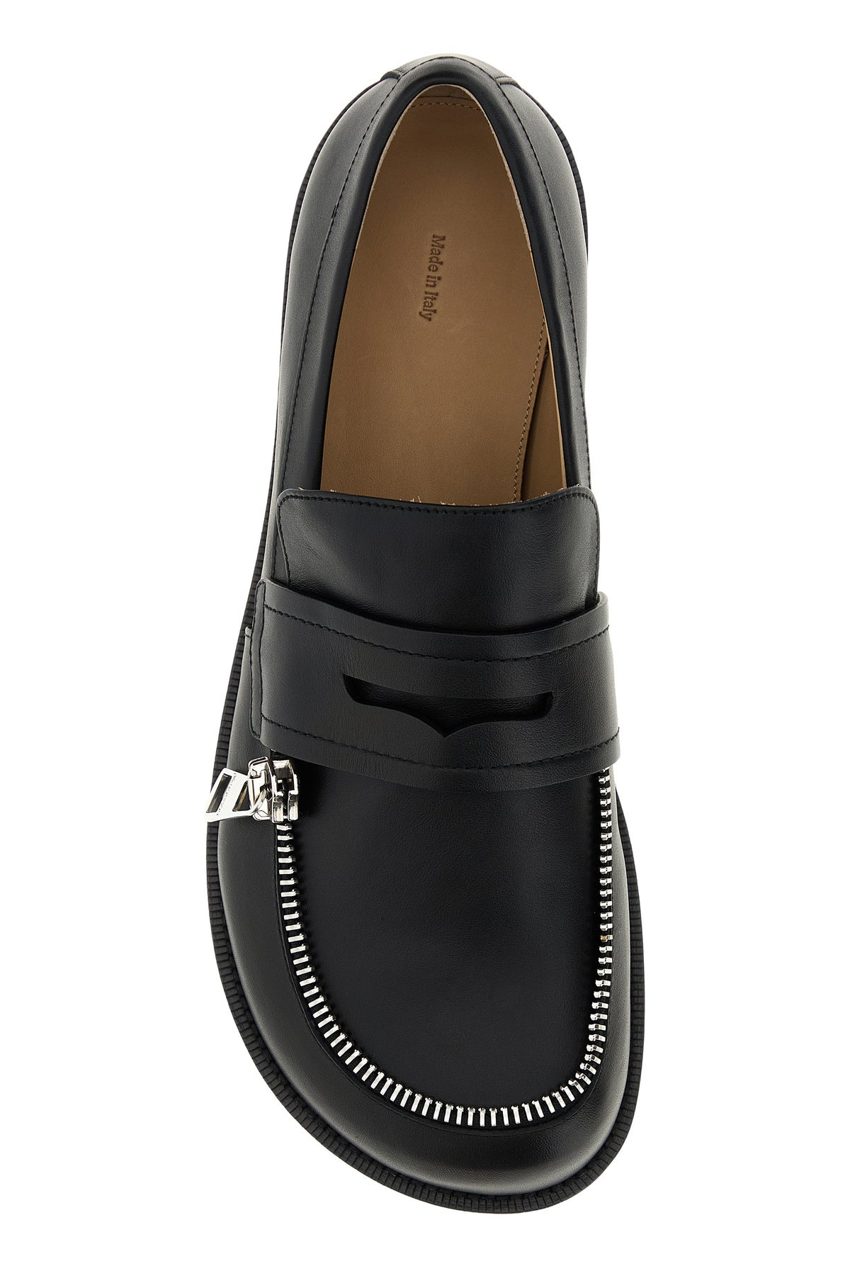 Black leather loafers - 4