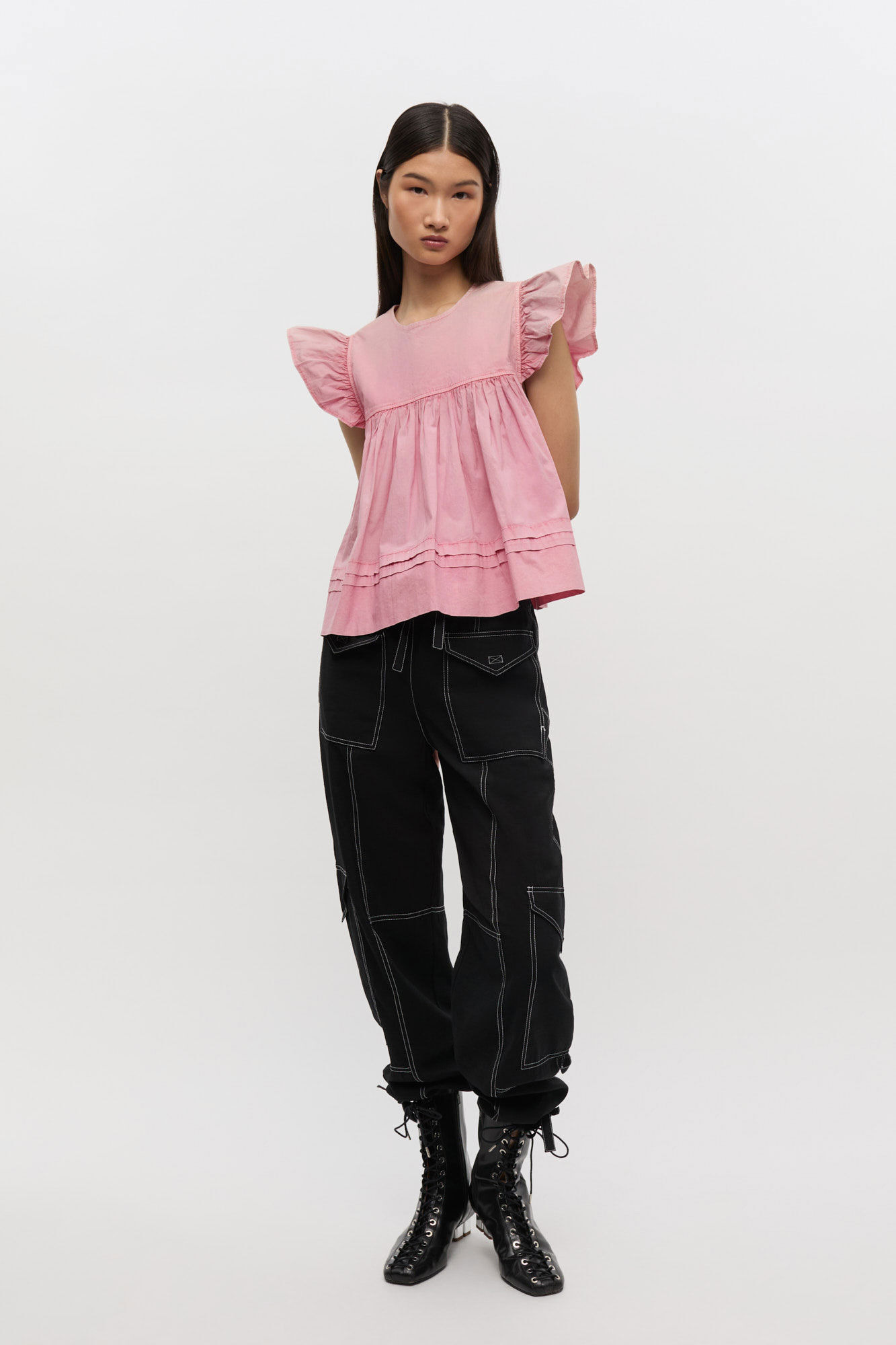 PINK WASHED COTTON TOP - 3