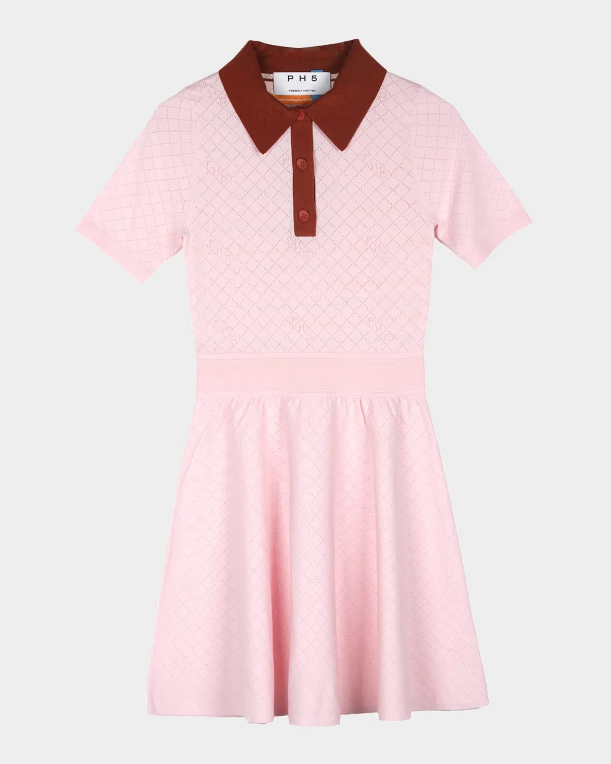 Joshua Pointelle-Knit Mini Shirtdress - 1