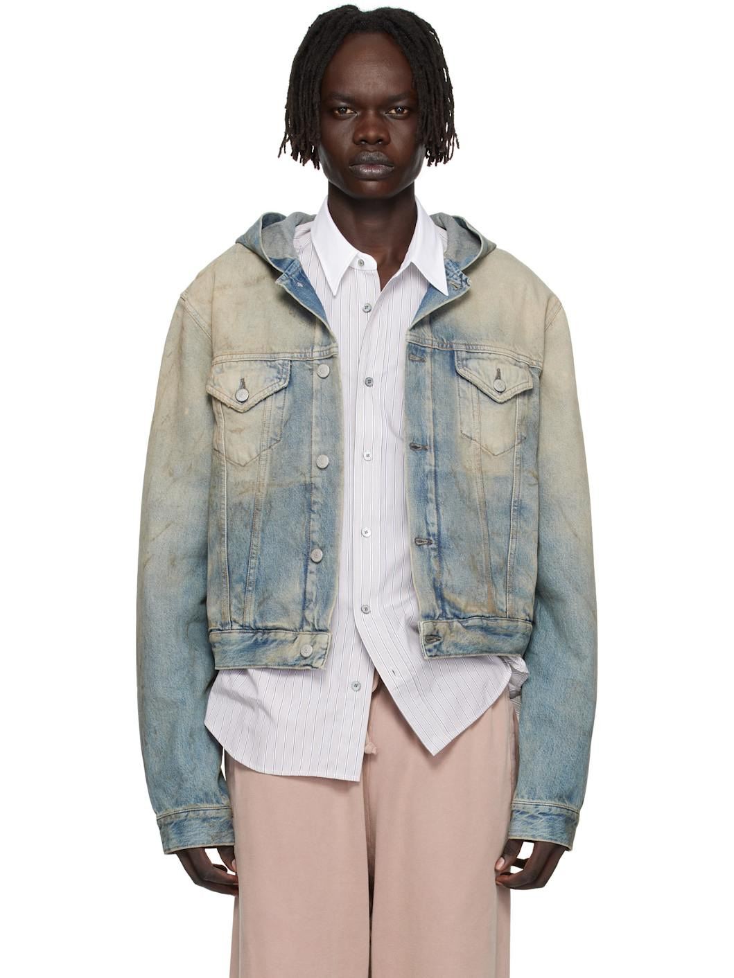 Blue Hood Denim Jacket - 1
