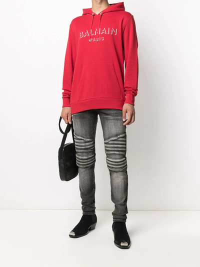 Balmain ribbed distressed skinny jeans outlook