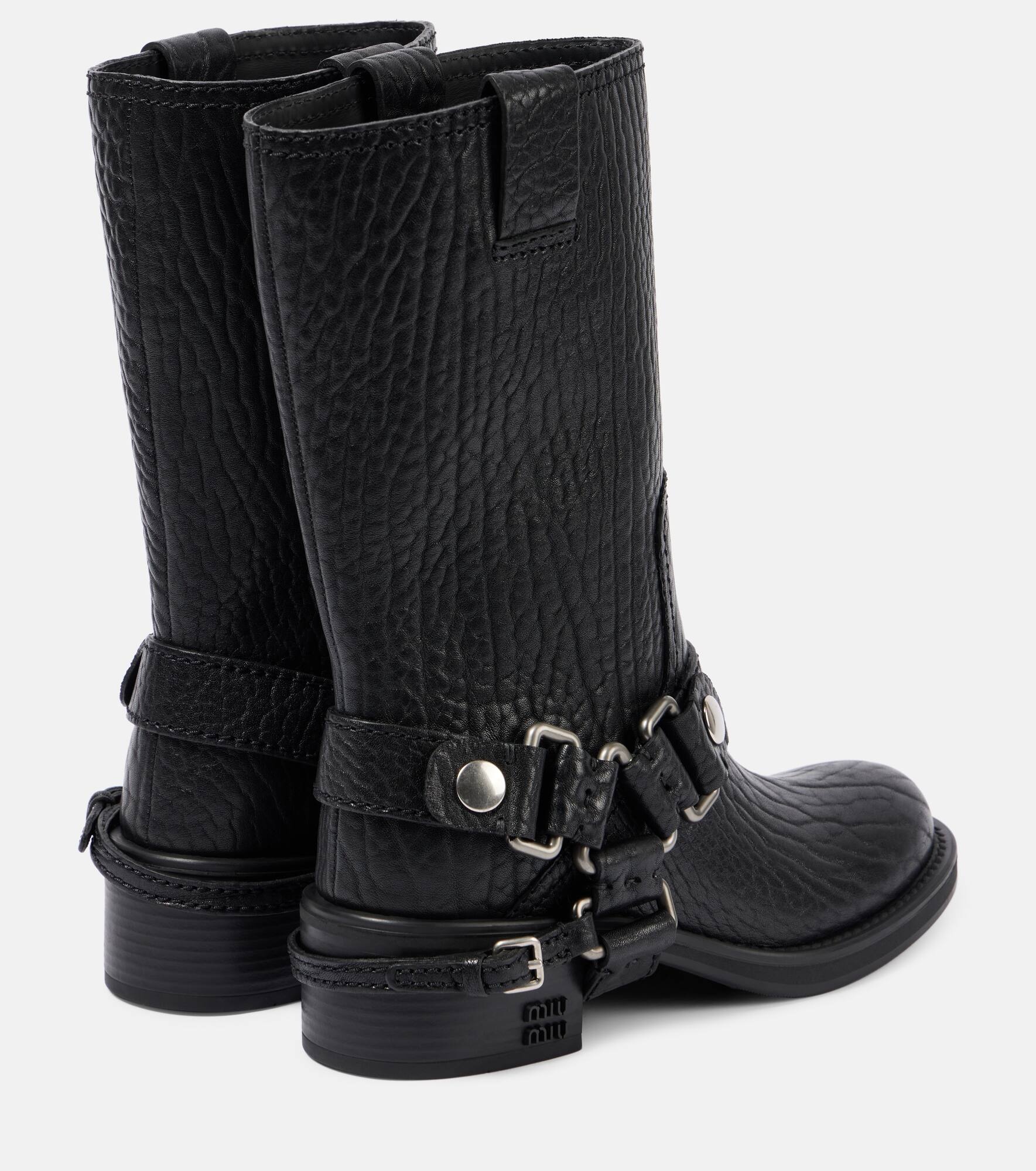 Leather biker boots - 2