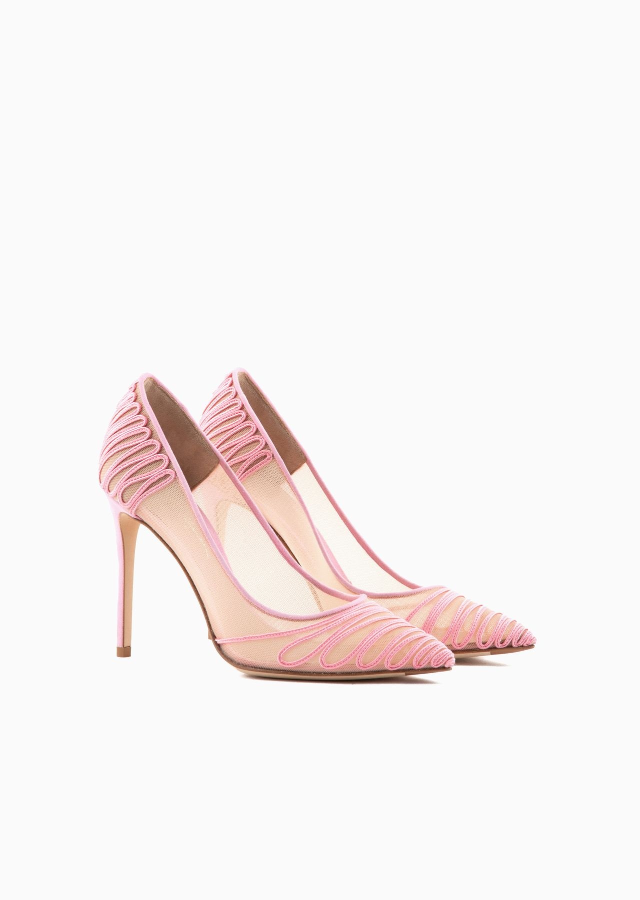 Tulle court shoes with suede embroidery - 2